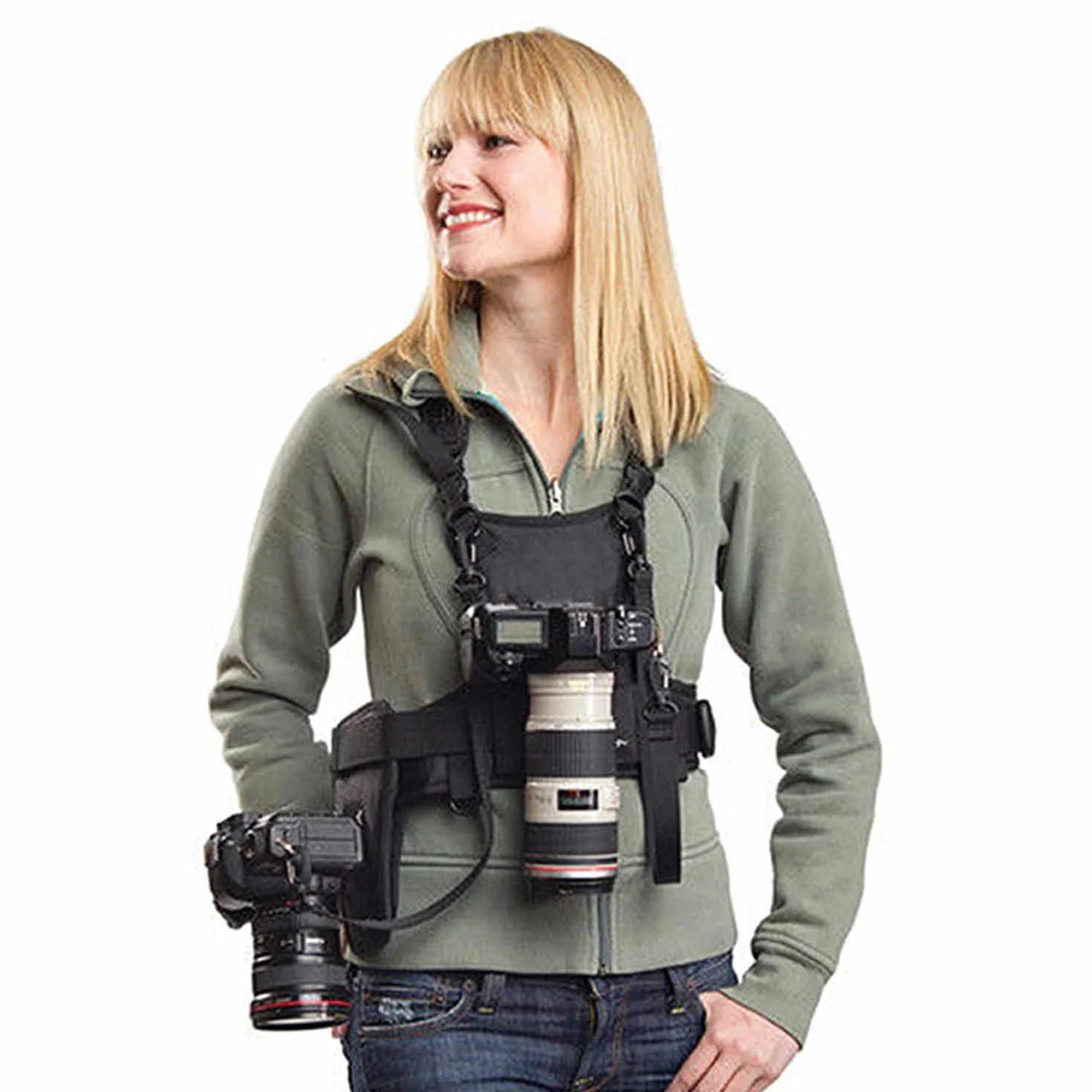 Nicama Pasek na aparat wielofunkcyjny podwójny aparat fotograficzny pasek do noszenia kamizelka Dual Traend Fotograf Top Chest Uprząż na klatkę piersiową kamizelka na zdjęcia do Canon Nikon Sony Olympus DSLR