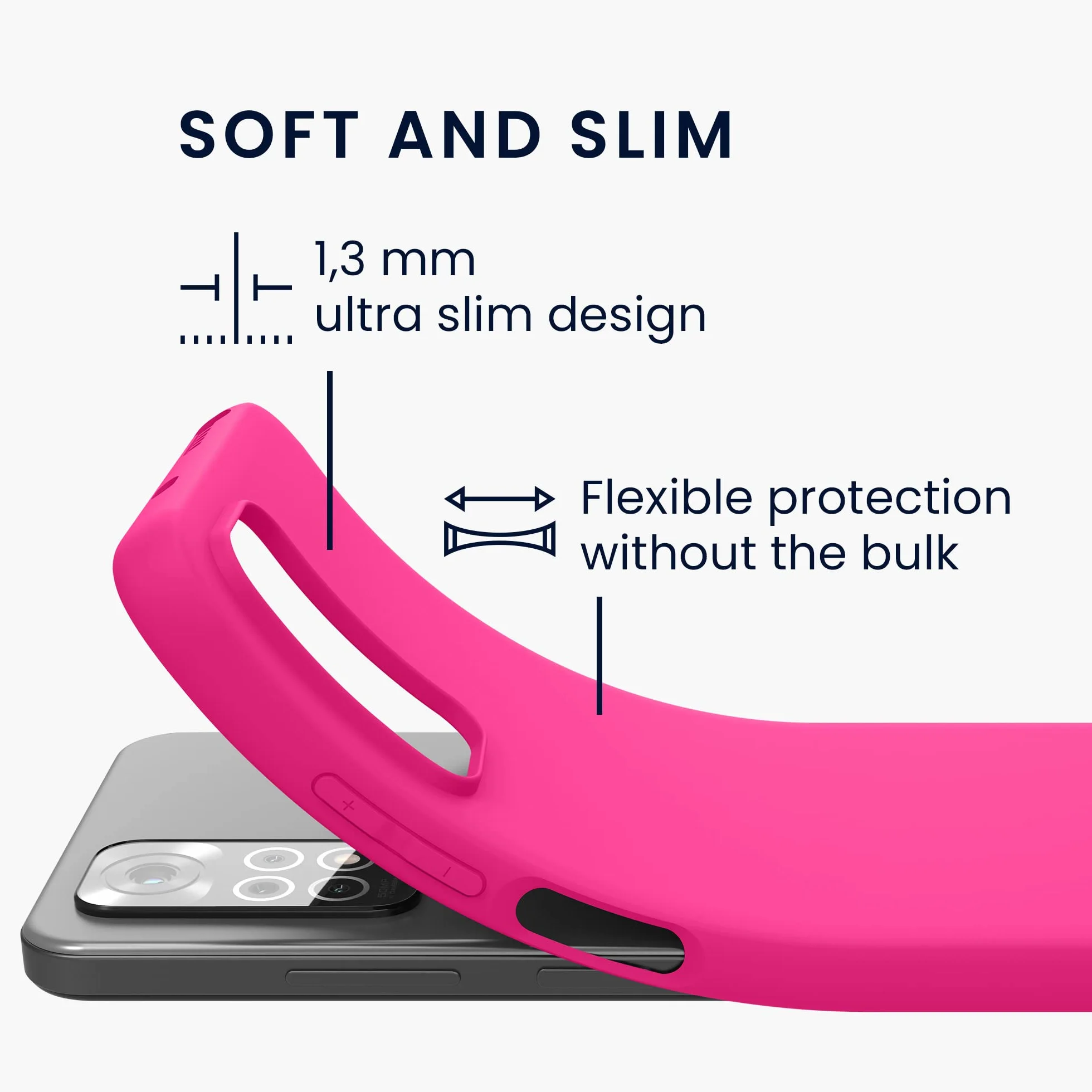 kwmobile Etui do Xiaomi Redmi Note 11 / Note 11S etui - miękka obudowa - odporny na wstrząsy materiał TPU - bezprzewodowe ładowanie - neonowy róż