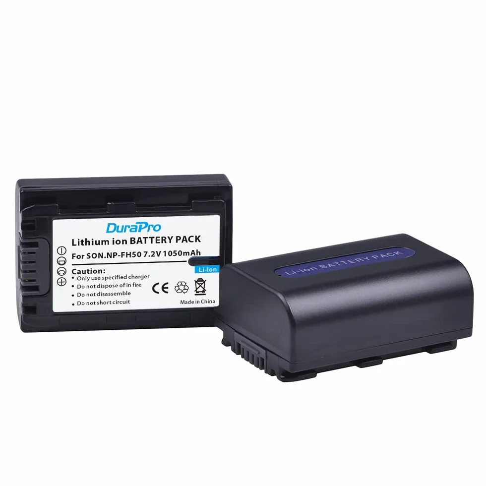 DuraPro 2 x akumulator NP-FH5 NP FH5 + ładowarka USB LCD do Sony NP-FH3, NP-FH4, NP-FH5, NP-FH6, NP-FH7, NP-FH1; Seria H; Sony DCR-SR32, DCR-SR33, DCR-SR35, DCR-SR36, DCR-SR-SR36, DCR-SR-SR-SR36