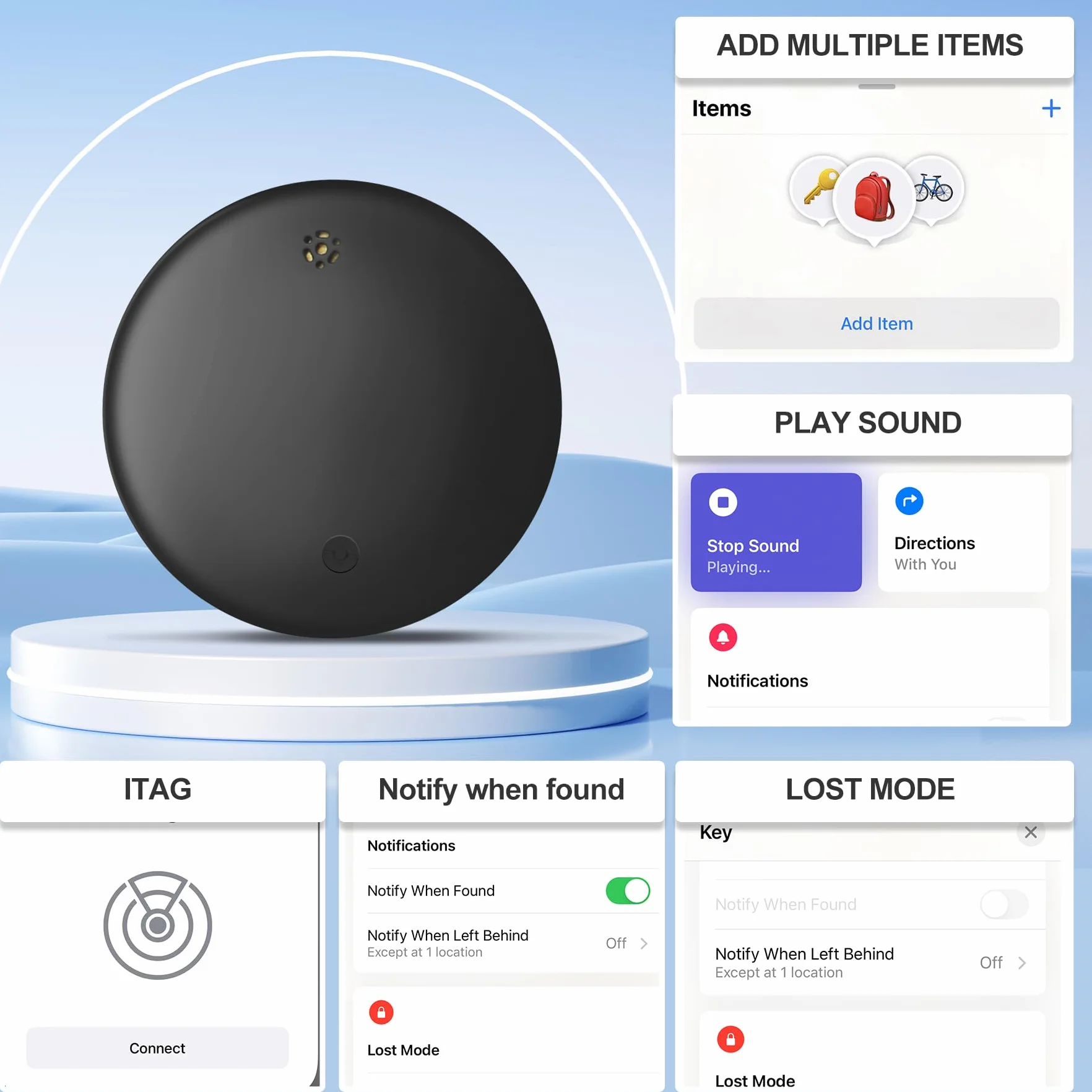 2-częściowy tracker GPS Smart Tracker Tag - kompatybilny z Apple Gdzie jest (tylko iOS 14.5+), lokalizatory Bluetooth Znajdź klucze, do walizki/kotów/torby/dzieci/psów, wymienna bateria