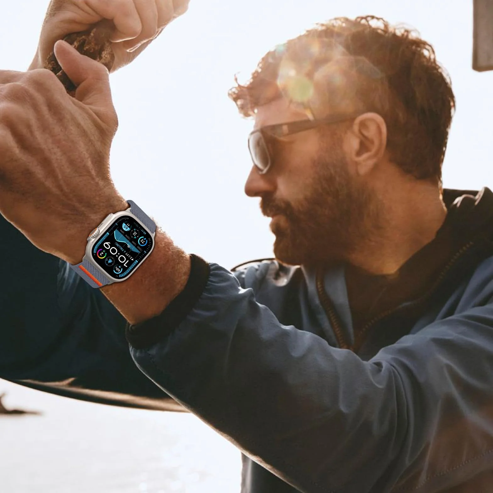 Paski kompatybilne z Apple Watch 44 mm 45 mm 46 mm 42 mm Ultra 3/2/1 49 mm, nylonowy elastyczny pasek sportowy do iWatch Series 11 10 9 8 7 6 5 4
