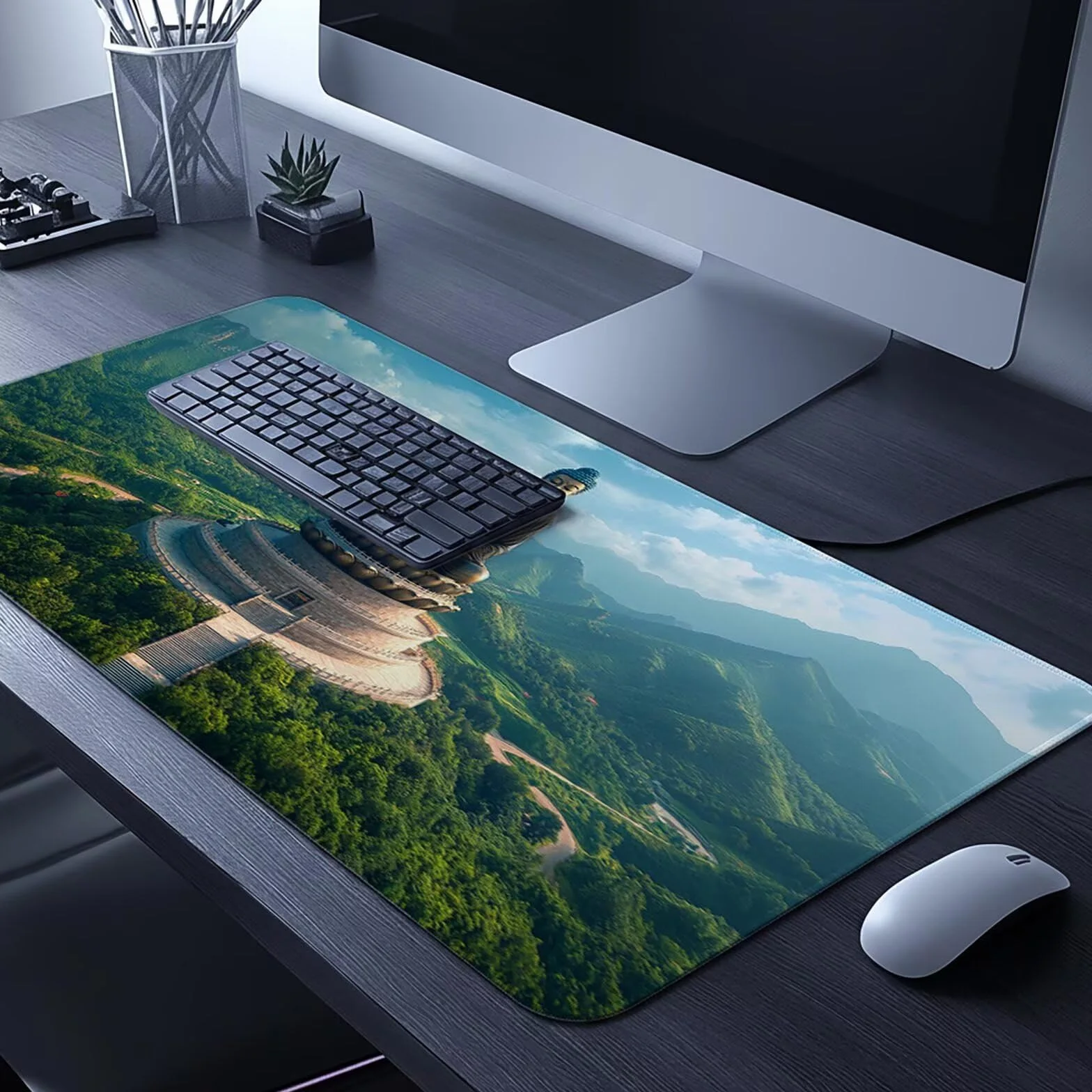 Podkładka pod mysz Zen XXL, 600 x 1400 x 3 mm, podkładka na biurko, wodoodporna, gamingowa, poprawia dokładność i prędkość, akcesoria do gier, laptop, biuro, prezent dla mężczyzn, FSBD-4253