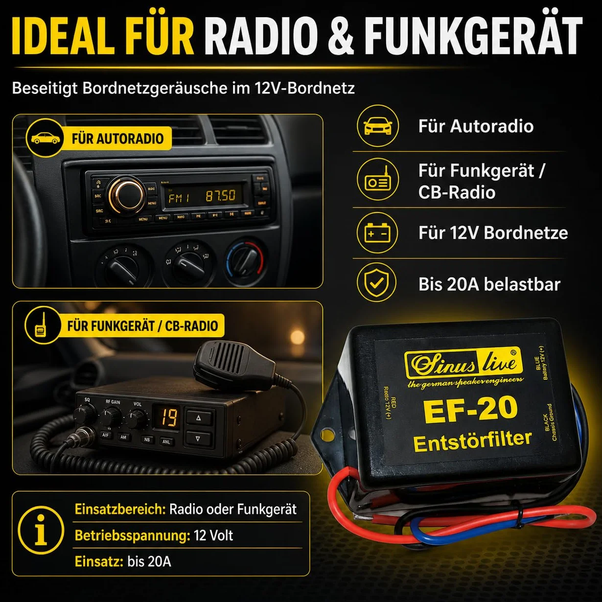 Sinuslive 13766 Sinuslive filtr przeciwzakłóceniowy EF-20