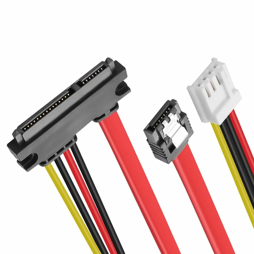 Namvo kabel zasilający dysk twardy zintegrowany, Mini-Ph2.0 4-pinowe gniazdo i SATA 3.0 wtyczka na SATA 22-pinowe (7+15-pinowe) kabel danych SATA 3 6 Gbit/s