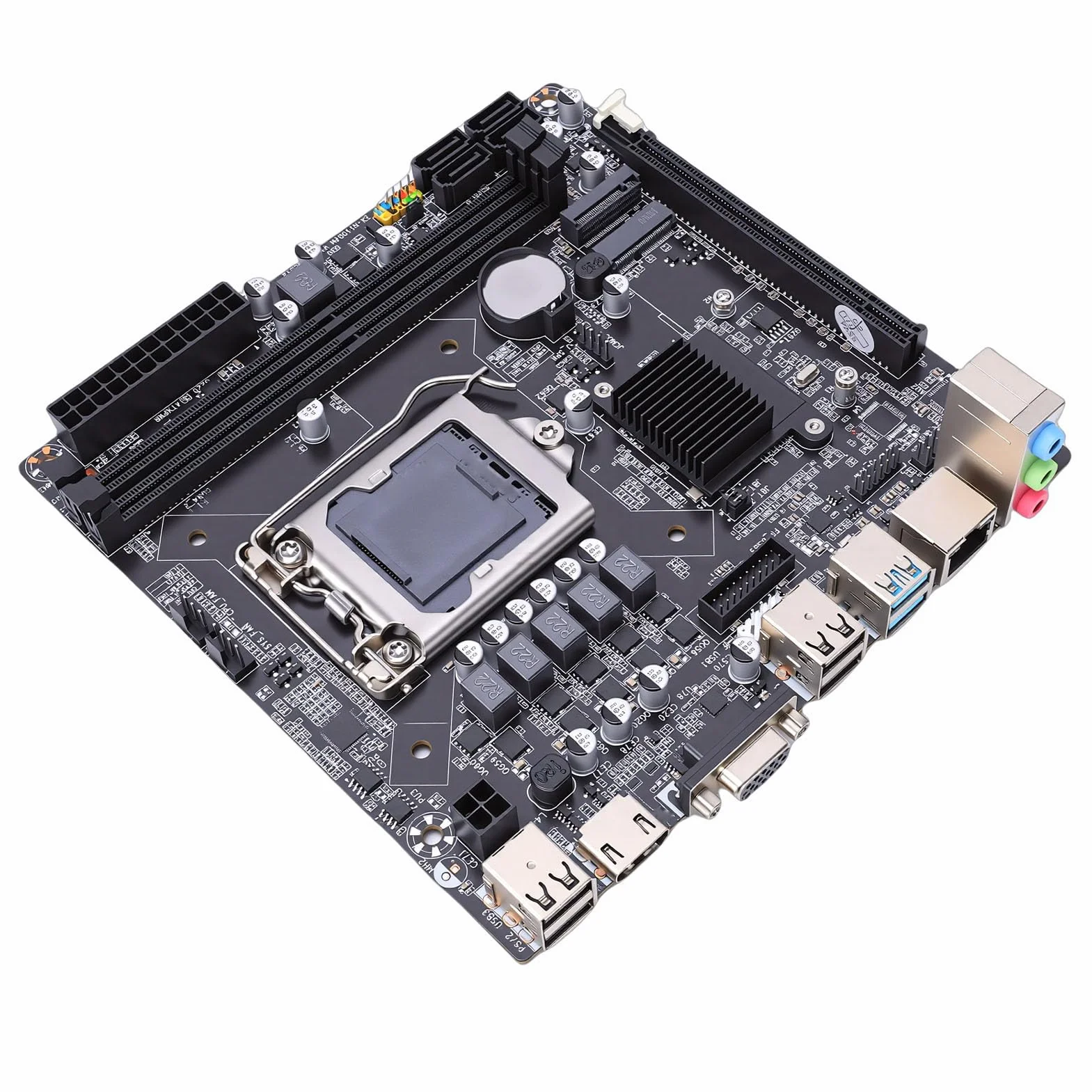 Sxhlseller Płyta główna do gier H110, płyta główna komputera LGA 1151 Mini ITX z DDR4 2133 2400 2666 MHz M.2 NVMe PCIe X16, do procesorów Core I7 I5 Pentium Celeron 6, 7 i 8