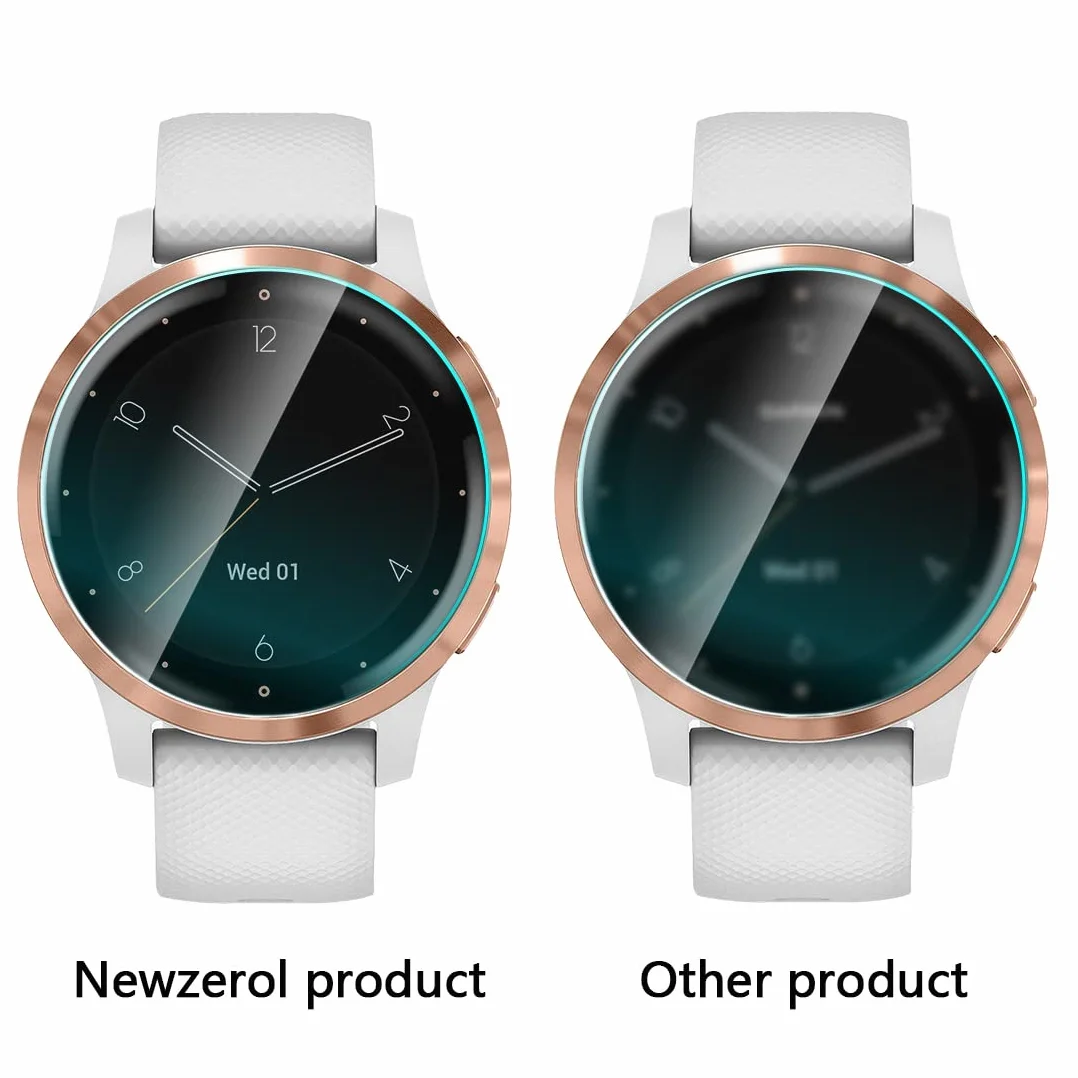 NEWZEROL 4 sztuki folii ochronnej na wyświetlacz do Garmin Vivoactive 4S, TPU o wysokiej rozdzielczości, odporna na zarysowania folia ochronna na odciski palców do Garmin Vivoactive 4S