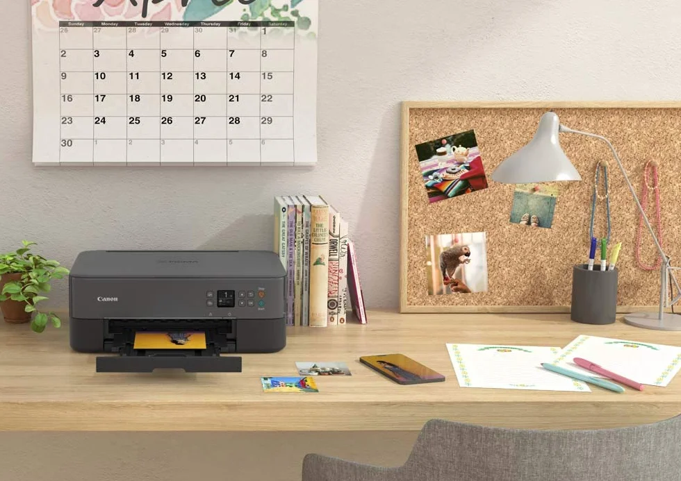 Canon PIXMA TS5350 kolorowa drukarka atramentowa, urządzenie wielofunkcyjne DIN A4 (skaner, kopiarka, OLED, 4800 x 1200 dpi, USB, Wi-Fi, druk dwustronny, 2 podajniki papieru), czarna