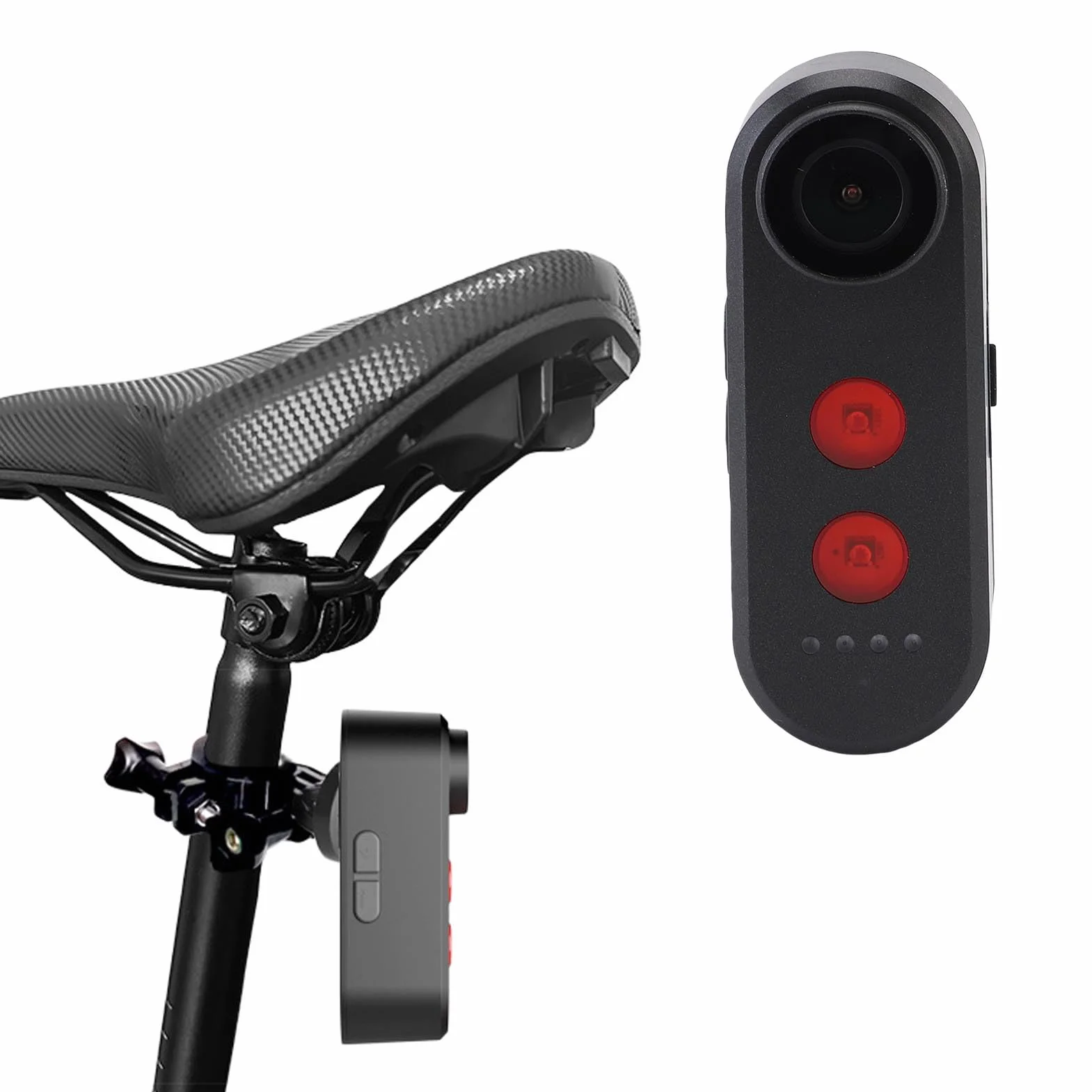 Bewinner Kamera Rowerowa z Ogonem światła, Sportowy Aparat Akcji 1080p, App Control Outdoor Cycling Outhling Oll -View z Mocowaniem, Odporny na wodę IPX6, Kąt Szerokości 140 °