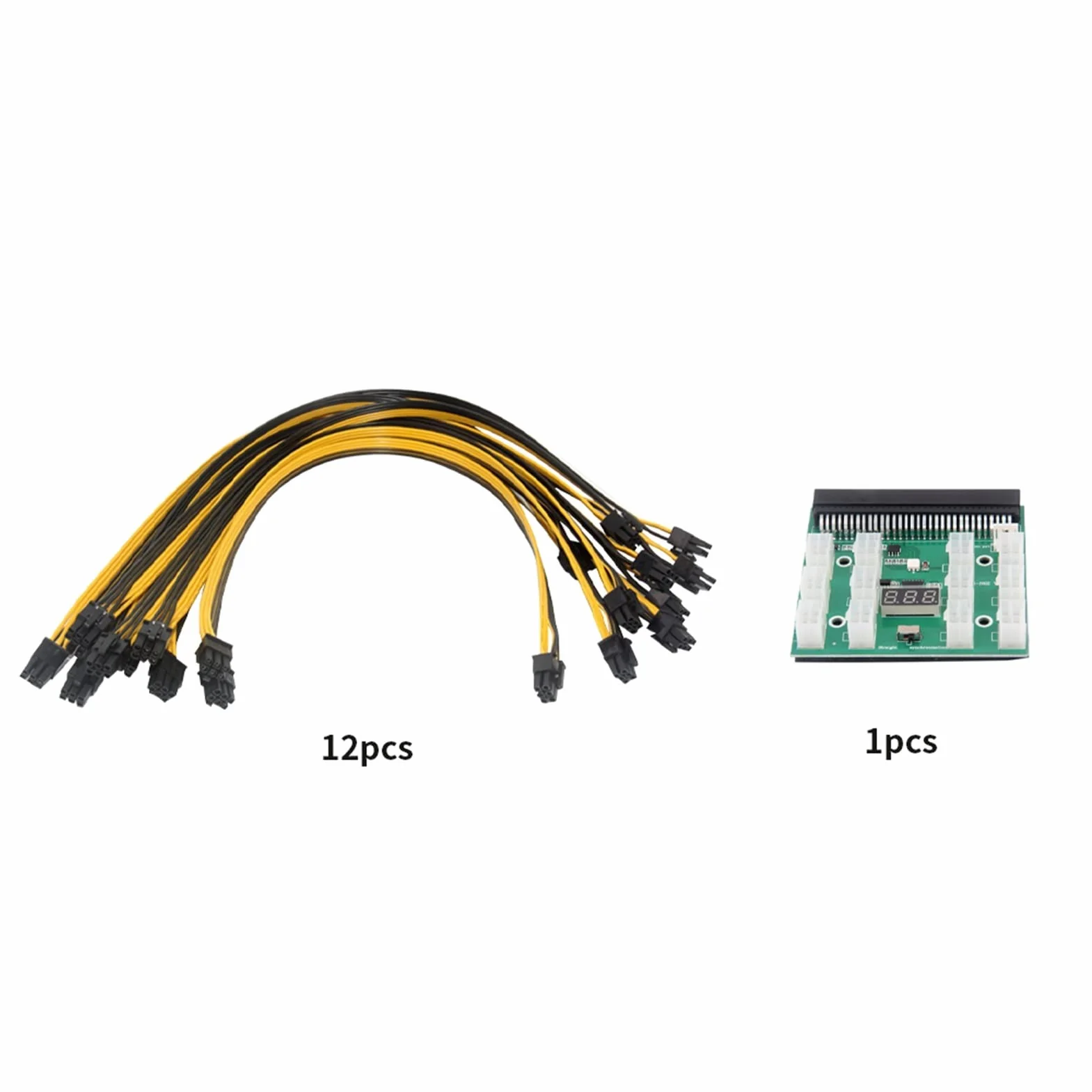 Adapter płytki rozdzielczej 12 szt. 6P męski na (6+2) 8P męski kabel zasilający 12 V PCI-E płyta drukowana do HP GPU Ethereum