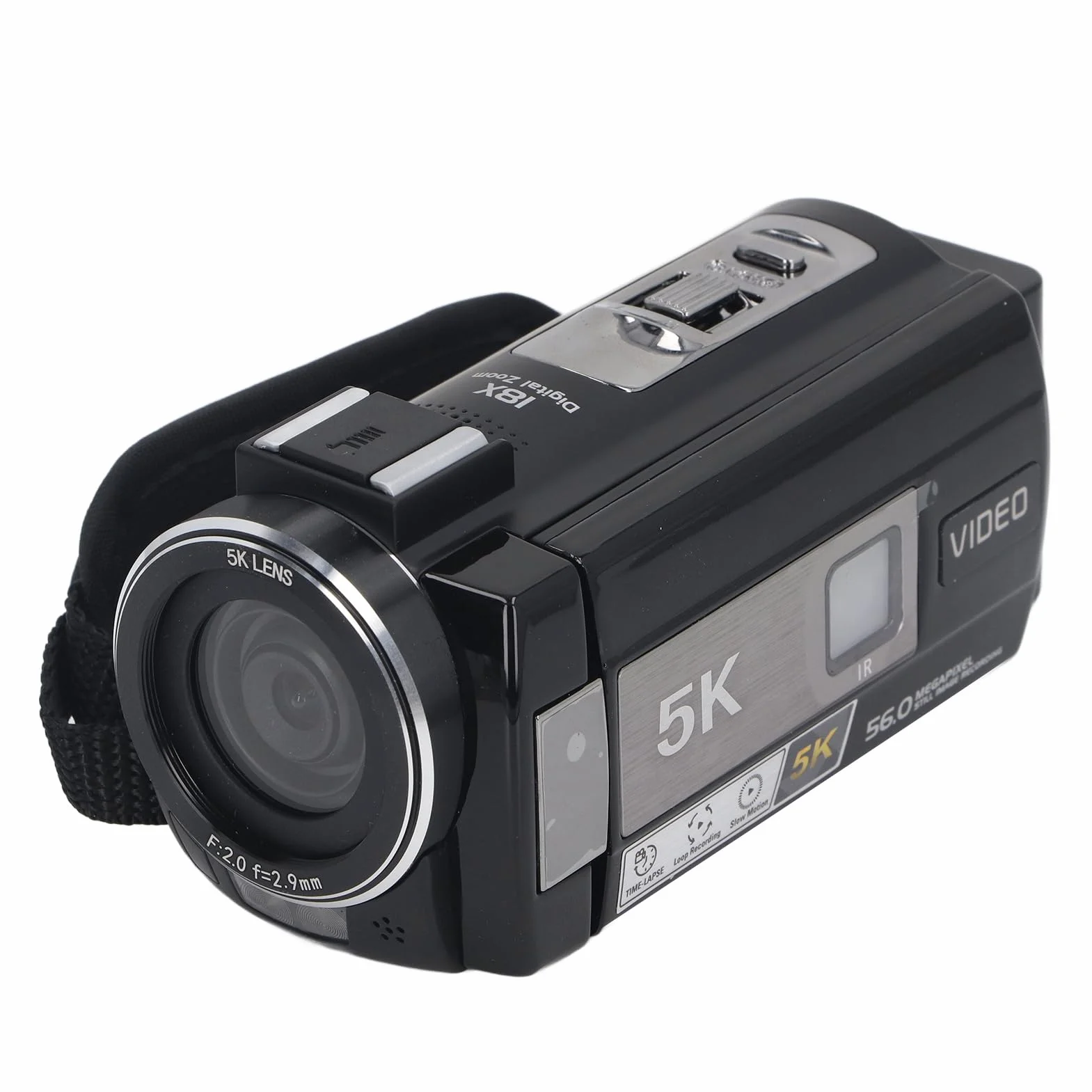 Aparat Cyfrowy 5K HD, Kamera DV do Uprawiania Sportów na świeżym Powietrzu, 3-calowy, 18-krotny Zoom do Robienia zdjęć z Ręki, Elektroniczny Aparat Cyfrowy z Zabezpieczeniem