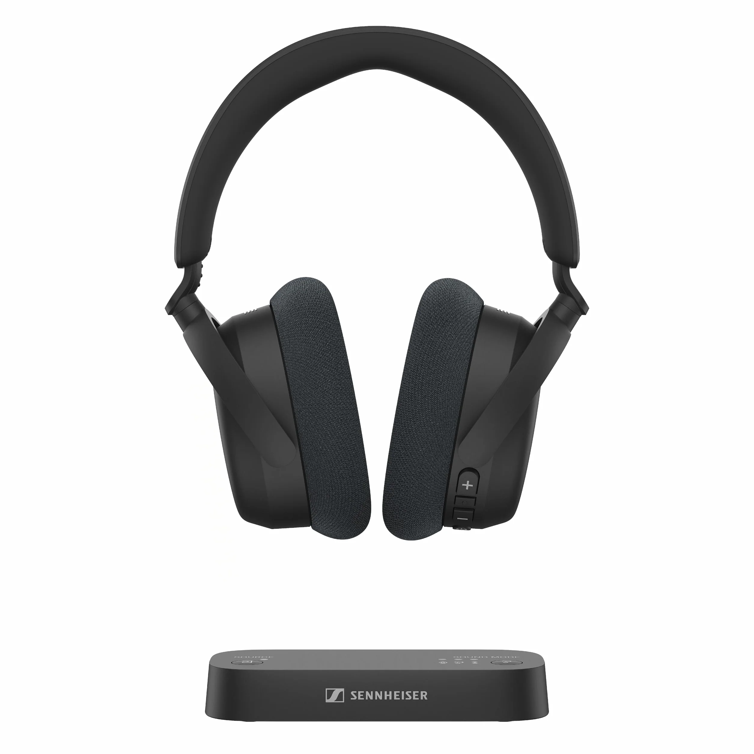Sennheiser RS 255 Słuchawki Telewizyjne, Zestaw Słuchawek Bluetooth z Nadajnikiem, Bezprzewodowe o Niskich Opóźnieniach z Wirtualnym Dźwiękiem Przestrzennym, do 50 h Pracy na Baterii