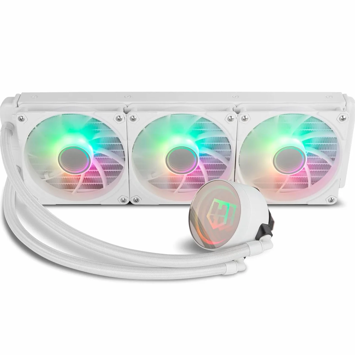 NOX XTREME PRODUCTS HUMMER M-360 - chłodzenie cieczą ARGB, Intel i AMD, 3 wentylatory sterujące PMW 120 mm, miedziana pompa bazowa, potrójny aluminiowy radiator, biały