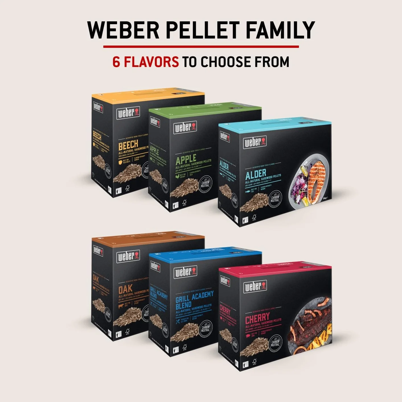 Weber pellet - Drewno Wiśniowe (8kg), Doskonałe do Wędzenia Świń, 100% Naturalne Drewnopellety, Produkt UE, Zrównoważone Odbiór, Certyfikowane Drewno FSC (18293)