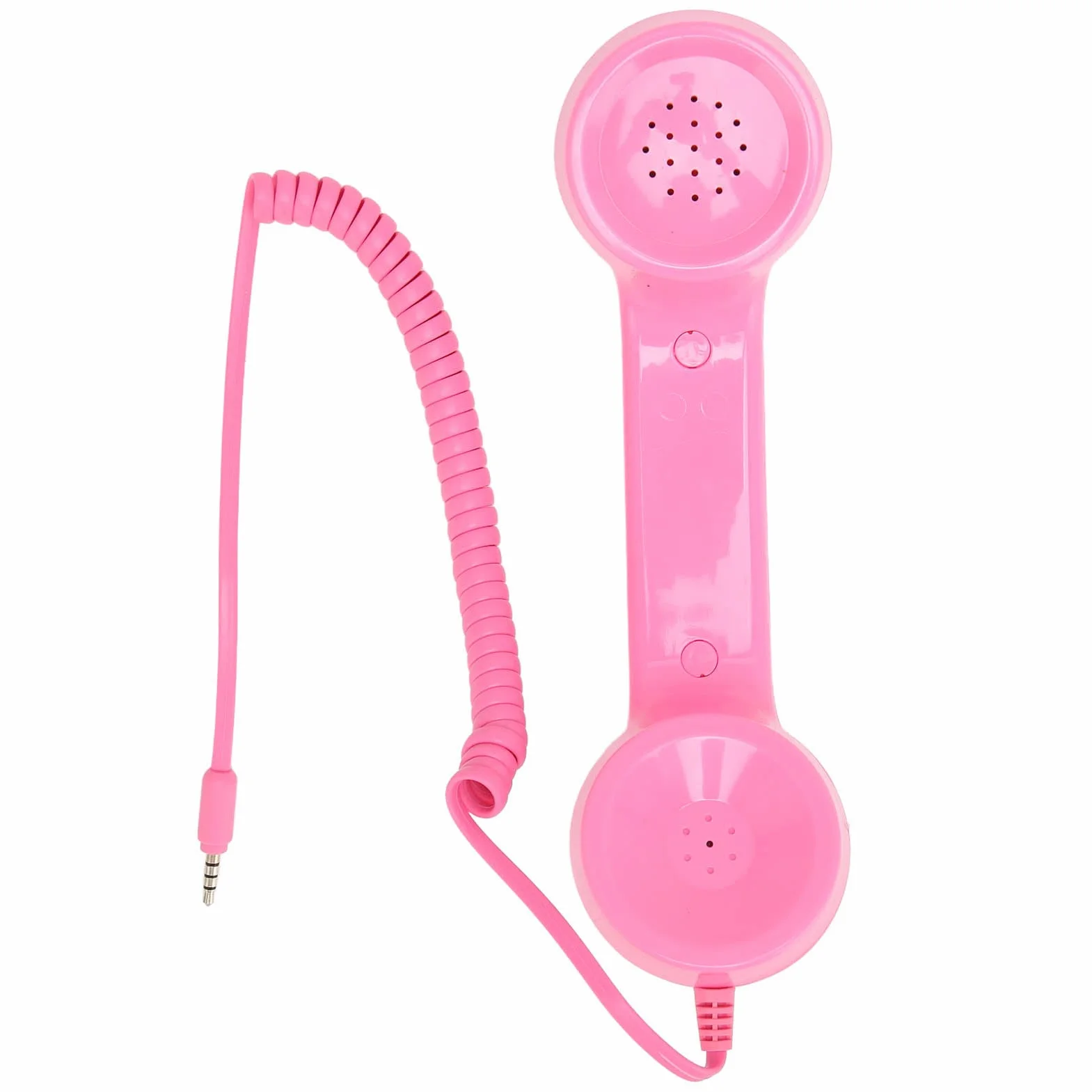 Słuchawka Retro Telefoniczna 3,5 mm z Mikrofonem i Przyciskiem Odbierania Różowy