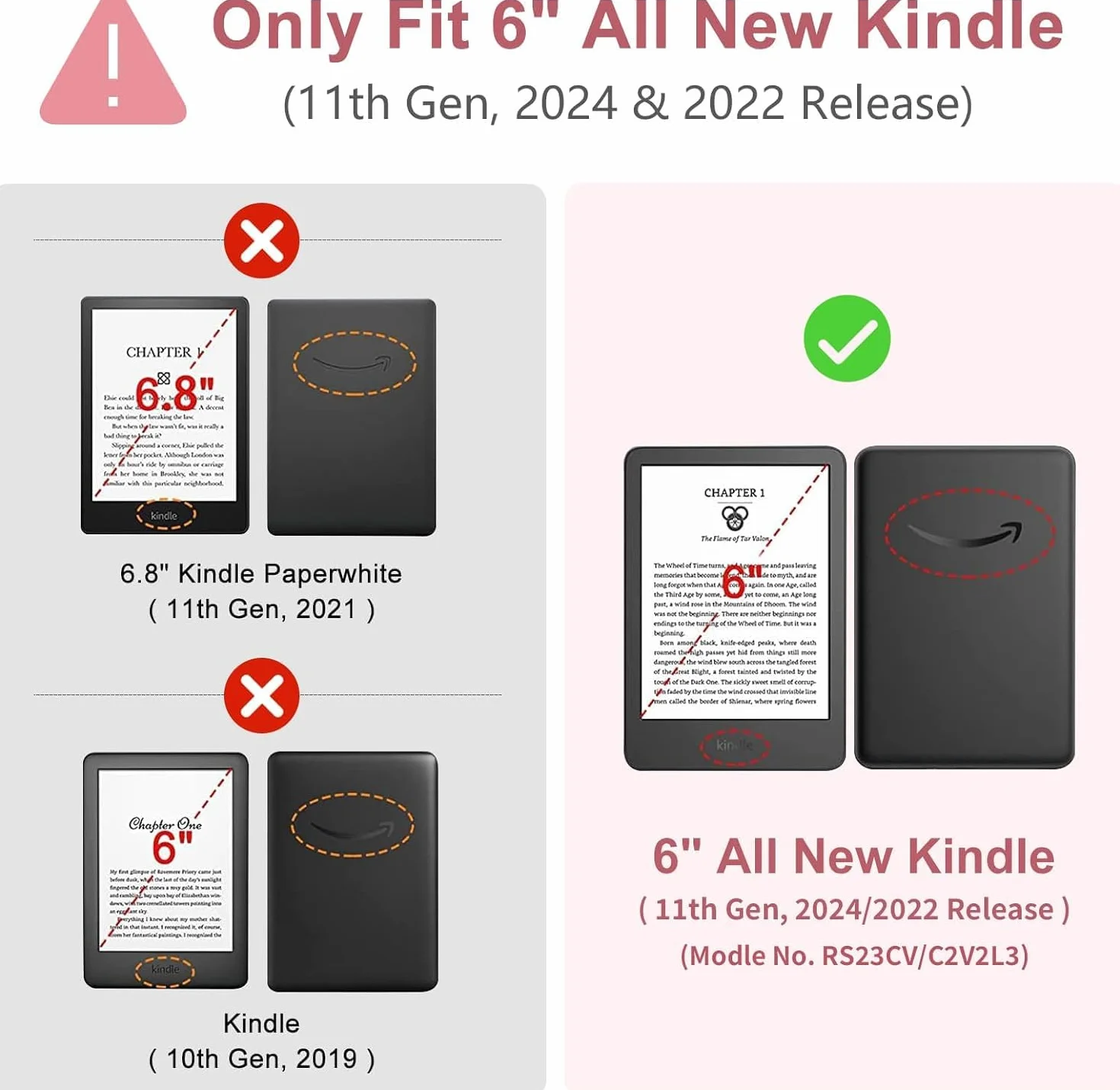 Etui na Kindle 15.2 cm (wersja 11. generacji 2024/2022), prezenty dla miłośników książek, lekka skóra PU, składany, ochronny pokrowiec z TPU z automatycznym budzeniem/uśpieniem, pasek na rękę