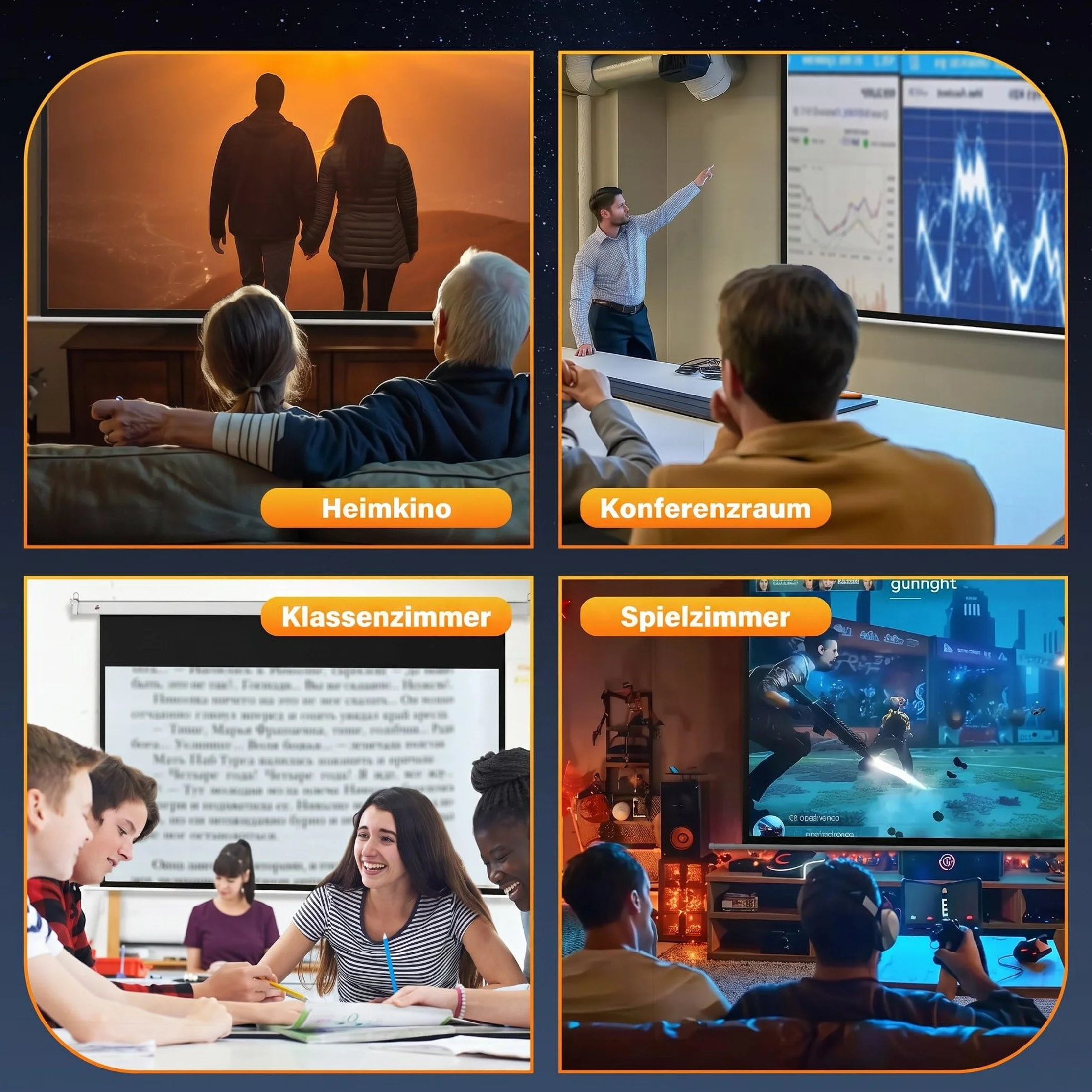 HOMCOM Ekran Projektora 293x193cm 120 Cali 16:9 Elektryczny z Pilotem | HD 4K Ekran Projekcyjny, Ekran Zwijany, do Montażu na Ścianie i Suficie, do Kina Domowego, Biura