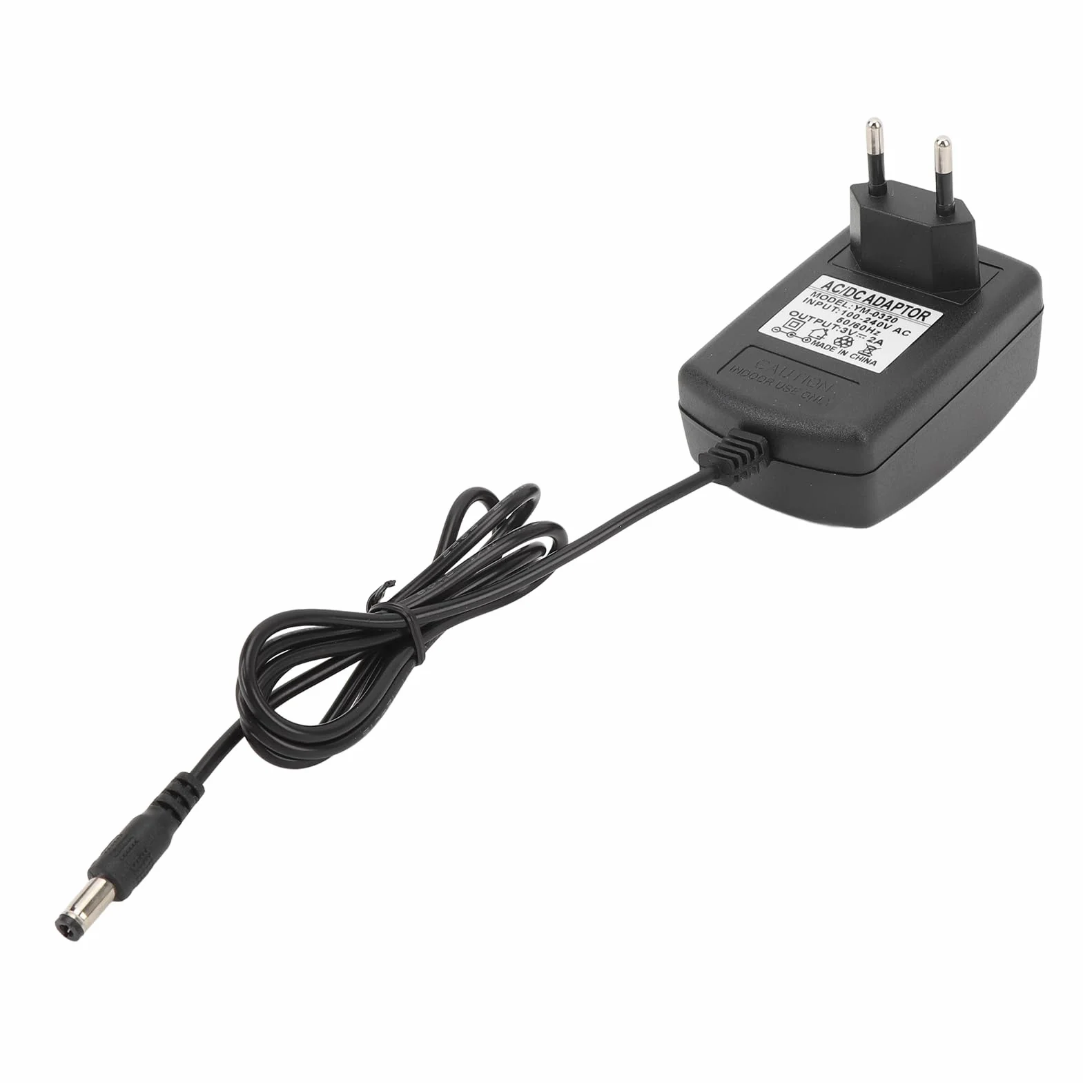Zasilacz 3 V 2 A, Stabilna Moc Wyjściowa, Szeroka kompatybilność, z wtyczką DC 5,5 Mm X 2,5 Mm do Wyświetlaczy LED, Konsol do Gier, długość Kabla 37 Cali (wtyczka UE)