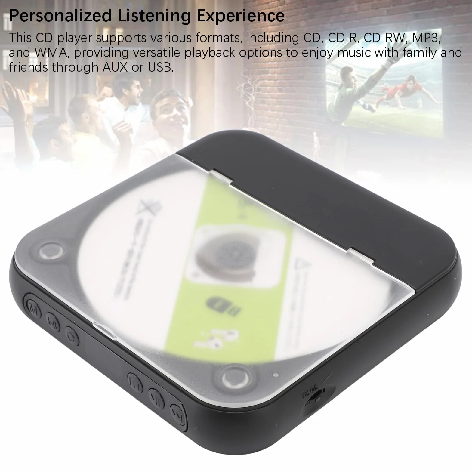 Sxhlseller Przenośny Odtwarzacz CD, Bluetooth 5.3 Desktop CD Player z Słuchawkami, Retro Boombox w Stylu Podwójnym Głośniki Muzyczne Odtwarzacze Muzyki obsługują Wkład USB do ćwiczeń