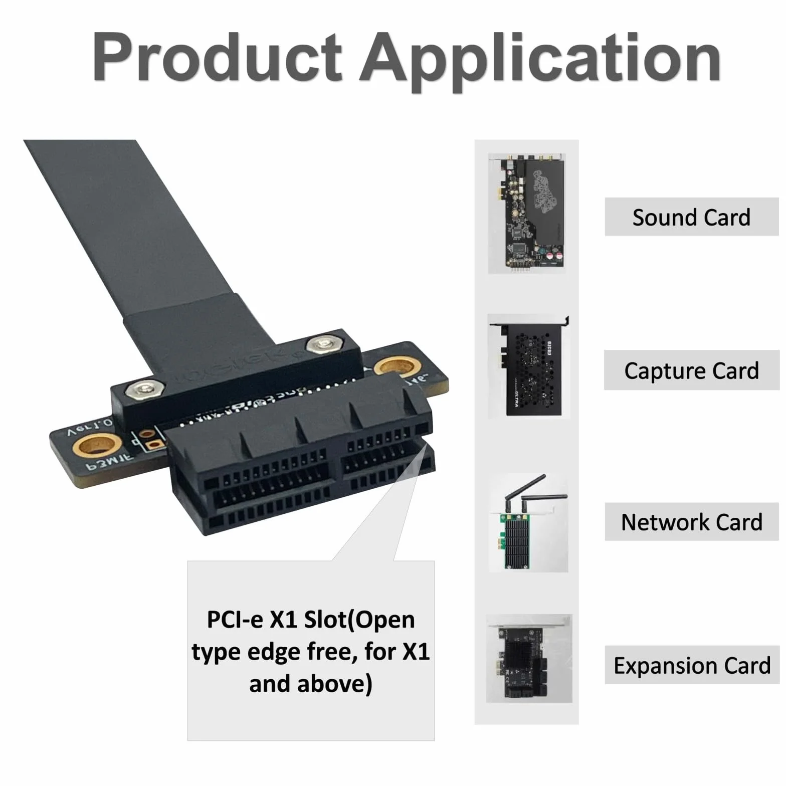 PCIe 3.0 Extension Cable X1 to X1 M to F 180° 15cm P311MF1115