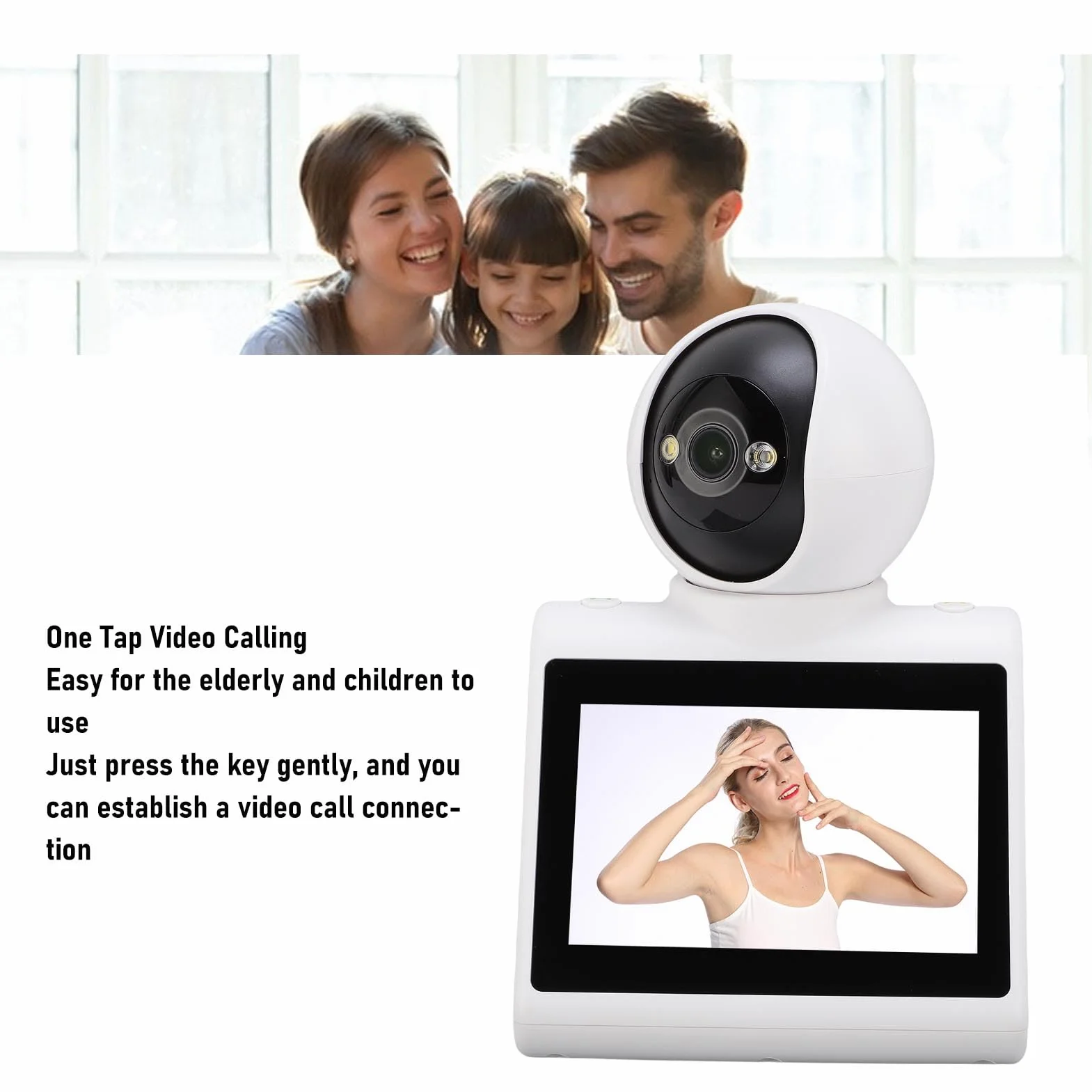 Annadue ZABAWKA KAMIONA BEZPIECZEŃSTWA Walka, HD Dwukierunkowa Kamera Wideo 2MP Wi -Fi Indoor Security Camera z Jednym Kliknięciem Smart Alarm Call Call (128GB)