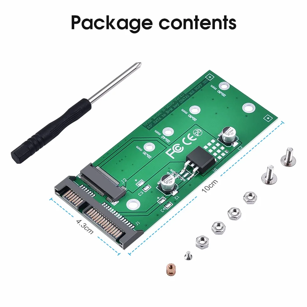 ELUTENG Adapter konwertera NGFF M.2 na SATA M.2 NGFF na 22-pinowy klucz na bazie karty SATA III B/B + M 2280 2260 2242 2230 mm SSD Super Speed 6 Gb/s do laptopa stacjonarnego