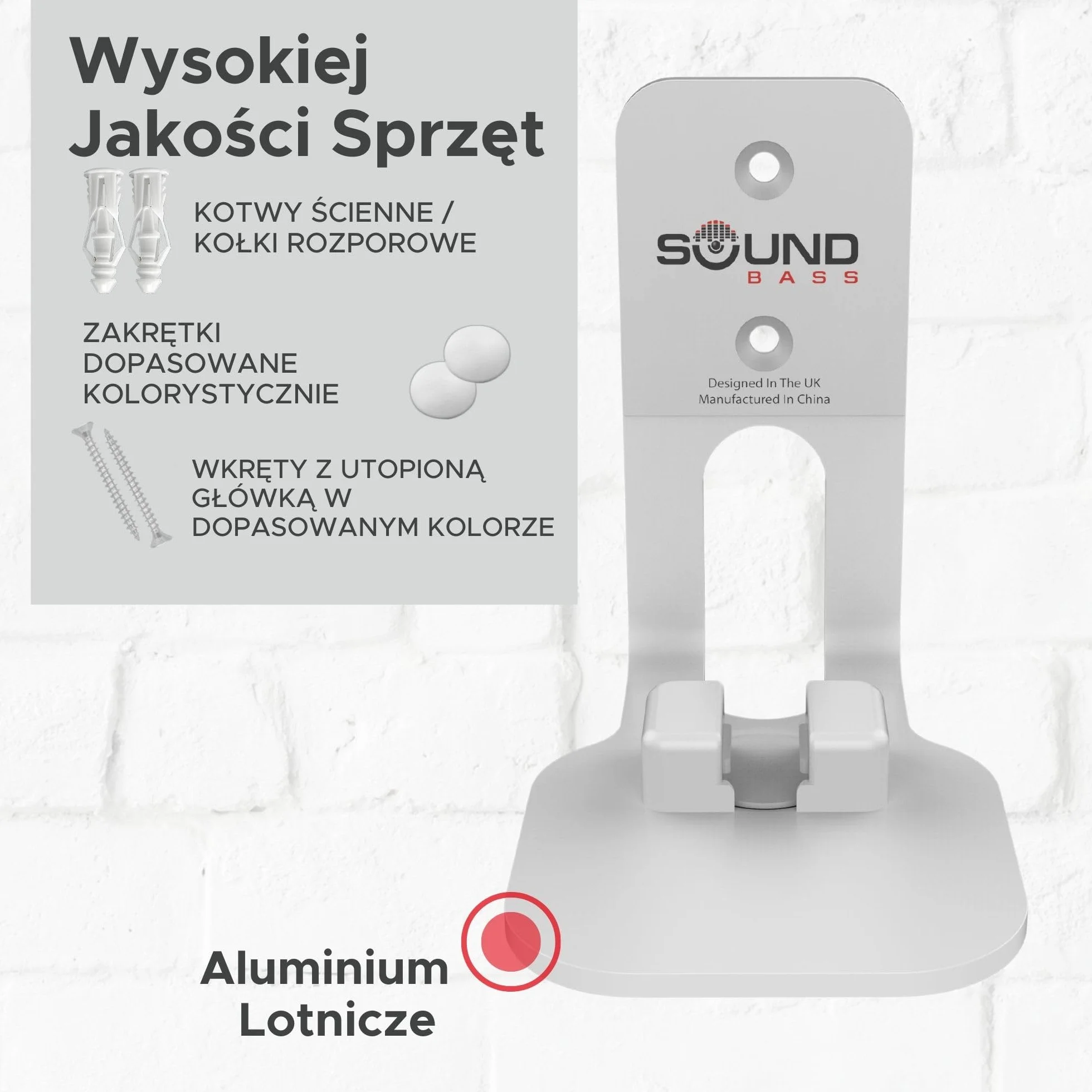 ONE, Gen 2, SL & Play:1 Uchwyt Ścienny, Zestaw Podwójny (2 szt.), Biały, Kompatybilny z Sonos ONE, Gen 2, ONESL i PLAY1