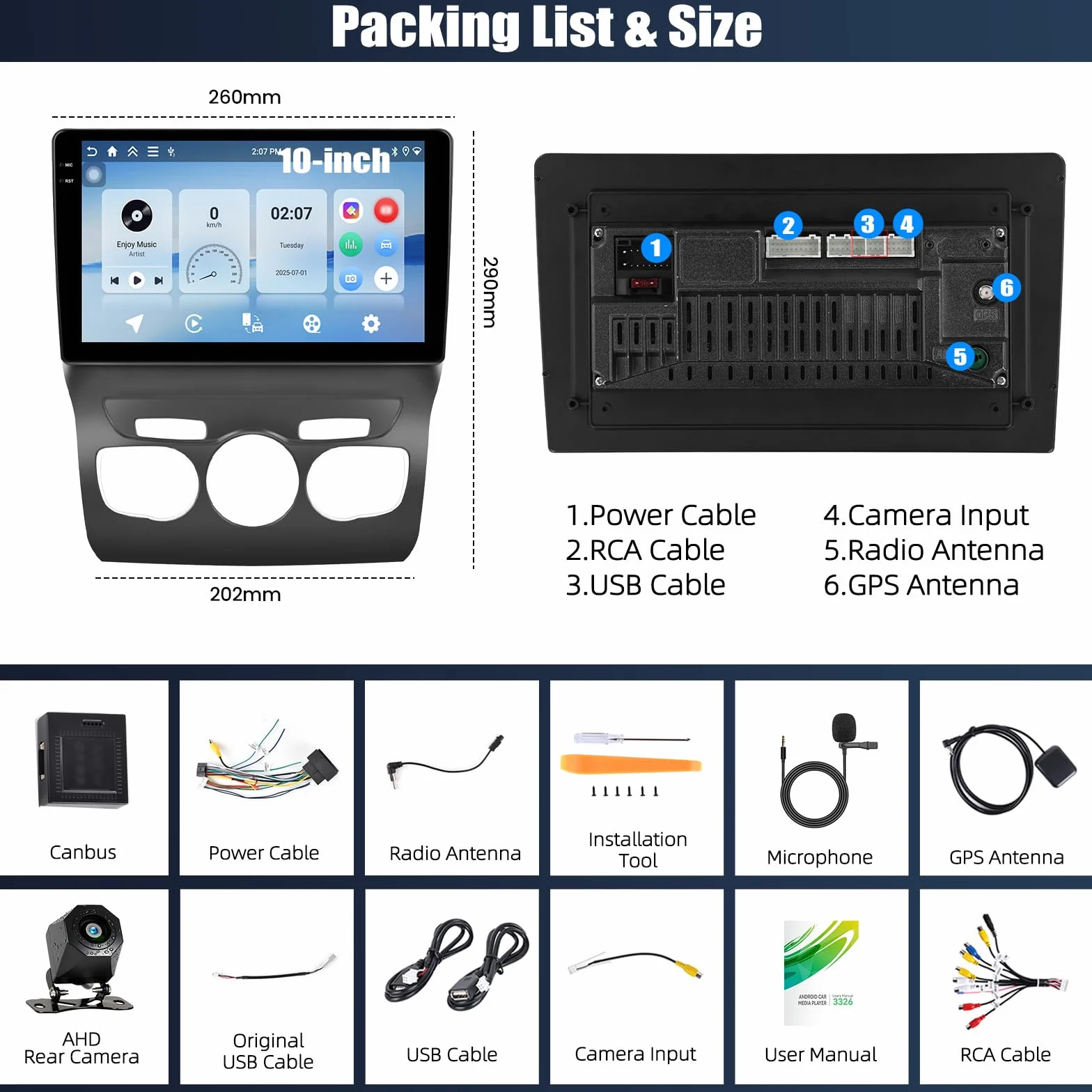 CAMECHO 4 + 64 G 10 cali Android 15 radio samochodowe do Citroën C4L 2013-2016 z bezprzewodowym Carplay Android Auto Auto nawigacja GPS Radio ekran dotykowy HD z Bluetooth WiFi RDS FM + kamera cofania