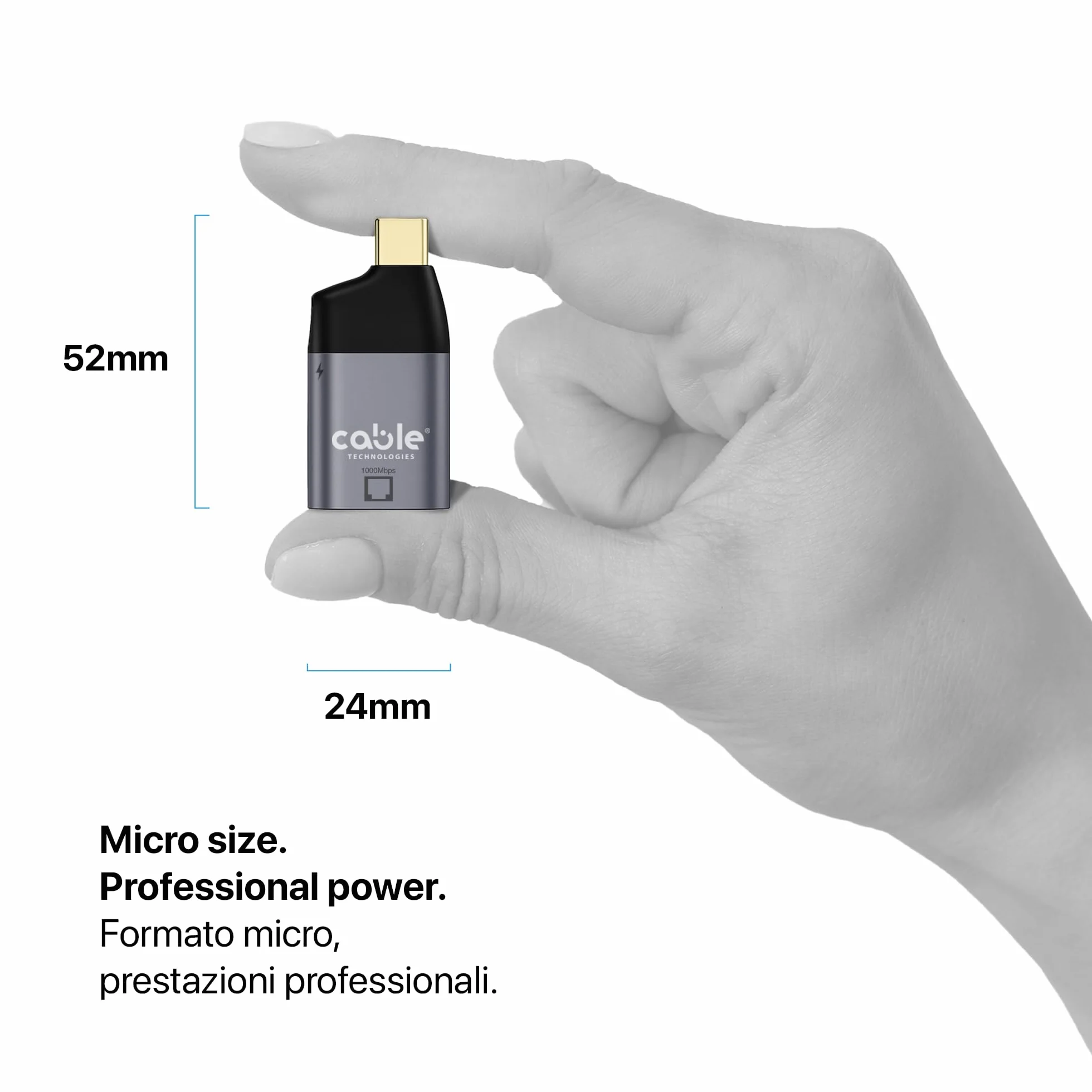 Adapter USB C męski na żeński RJ45 LAN + żeński port USB C 100 W PD | Aluminiowy konwerter LAN kompatybilny z Thunderbolt 3/4, iPhone, Macbook, iPad, Samsung, Windows PC, Laptop, ec