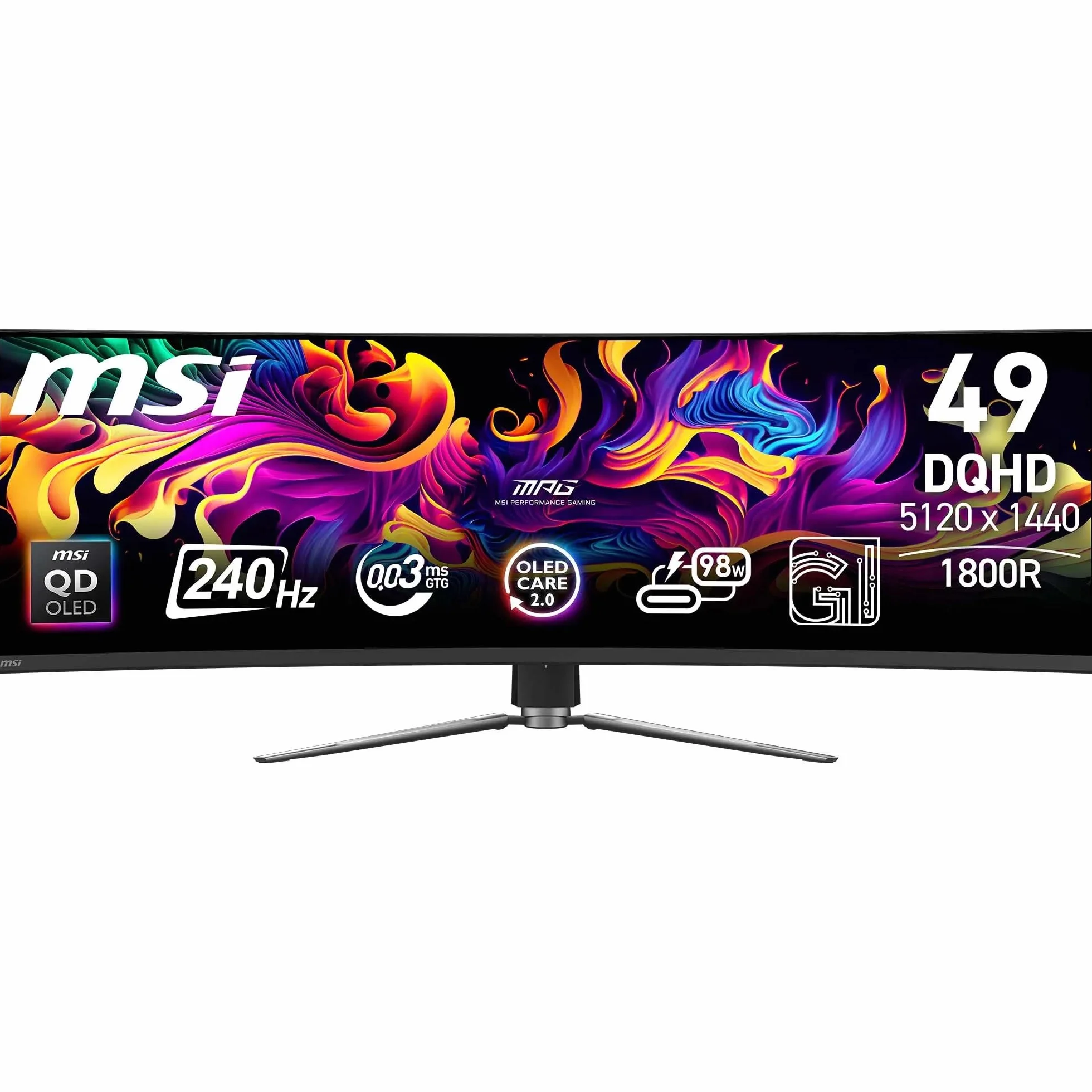 MSI MPG 491CQPX QD-OLED 49" QD-OLED UltraWide Dual QHD 240 Hz Curva USB-C