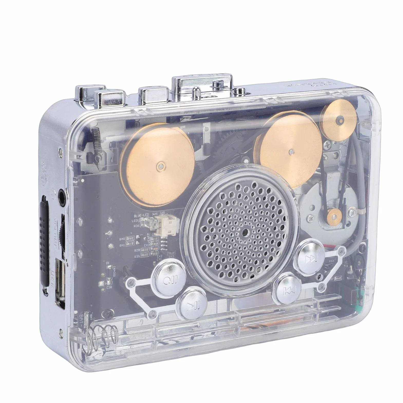 Generic Konwerter Odtwarzacza Taśmowego Stereo z Podwójnym Głośnikiem USB MP3, dla Miłośników Muzyki, Lekka, Przenośna Konstrukcja