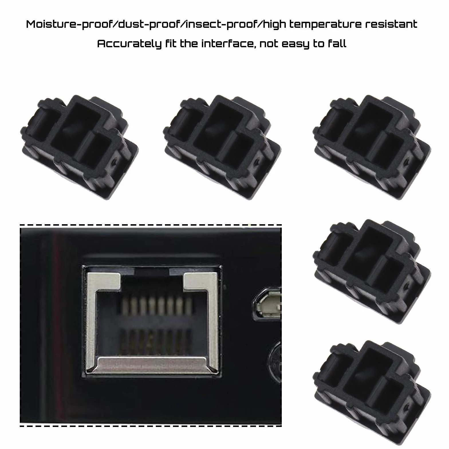Sourcing Map RJ45 12,5 x 10,5 x 6 mm PVC Dust Cover Plug Cap 50 sztuk
