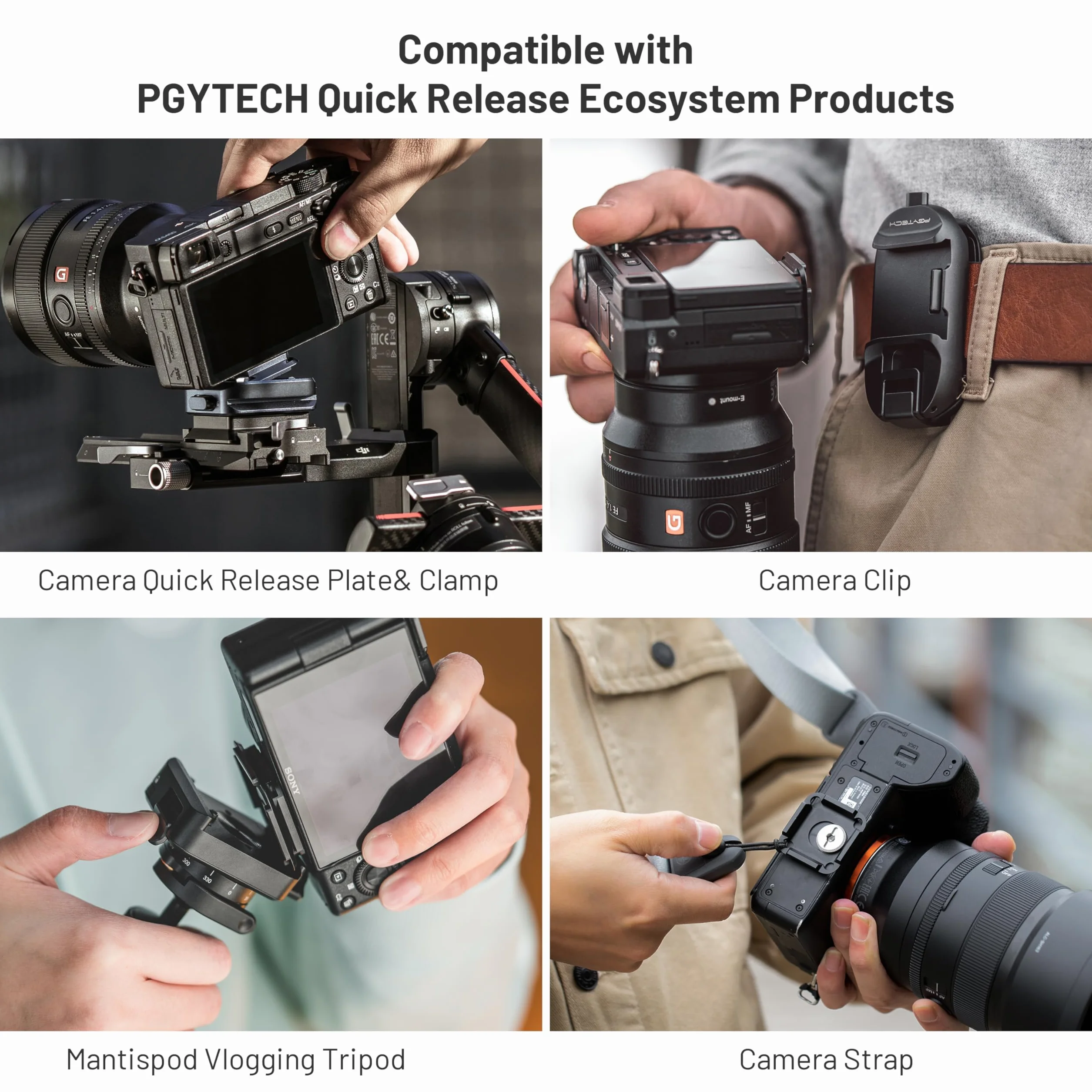 PGYTECH Arca-Swiss Quick Release Plate, Multidirectional Mounting, Compatible with Sony, Canon, Nikon and most Camera Systems (Single Plate)