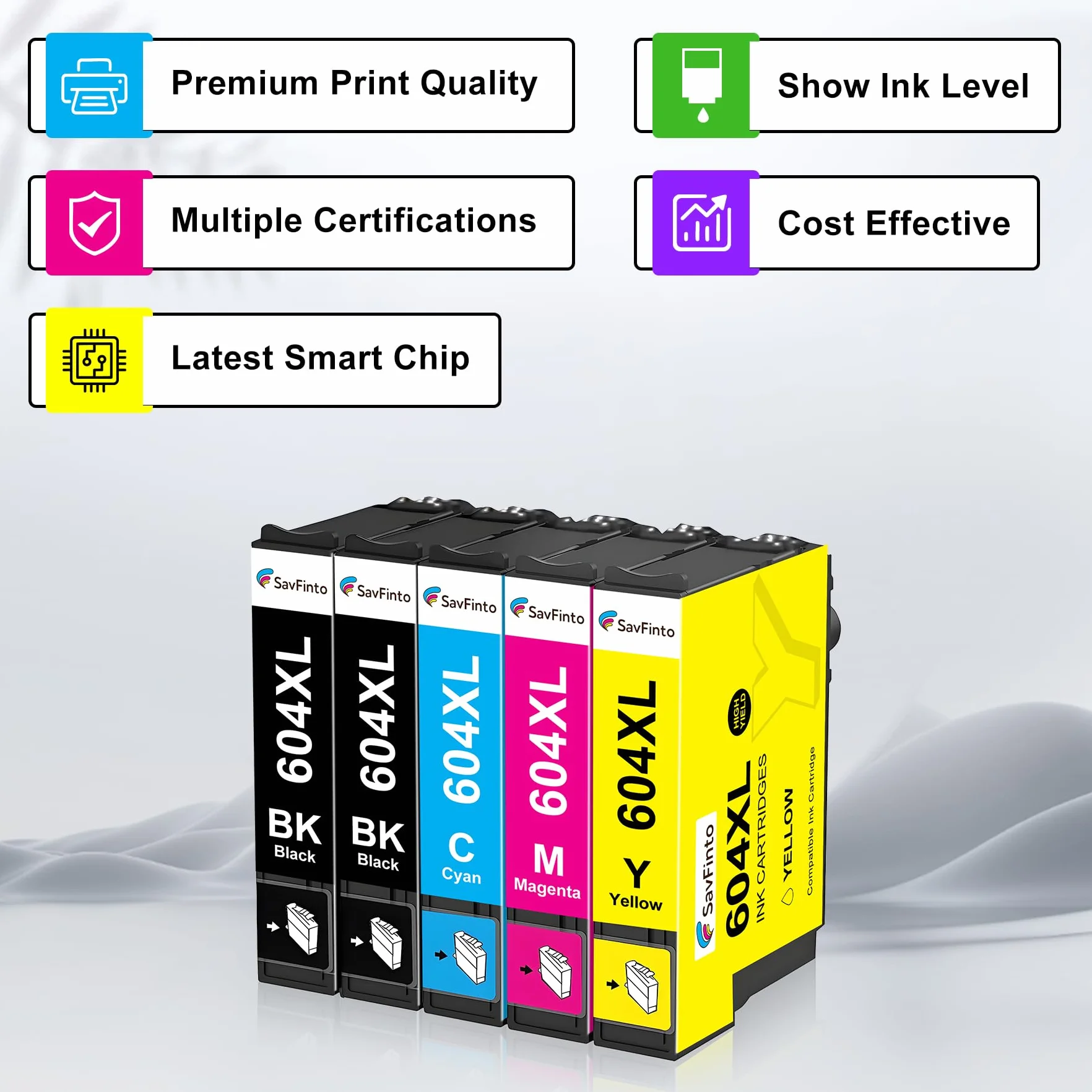 604XL Zamienne wkłady atramentowe do Epson 604XL Kompatybilne z Epson Expression Home XP-2205 XP-3200 XP-4200 XP-3205 Workforce WF-2910DWF WF-2930DWF WF-2935DWF WF-2950DWF (5 sztuk)