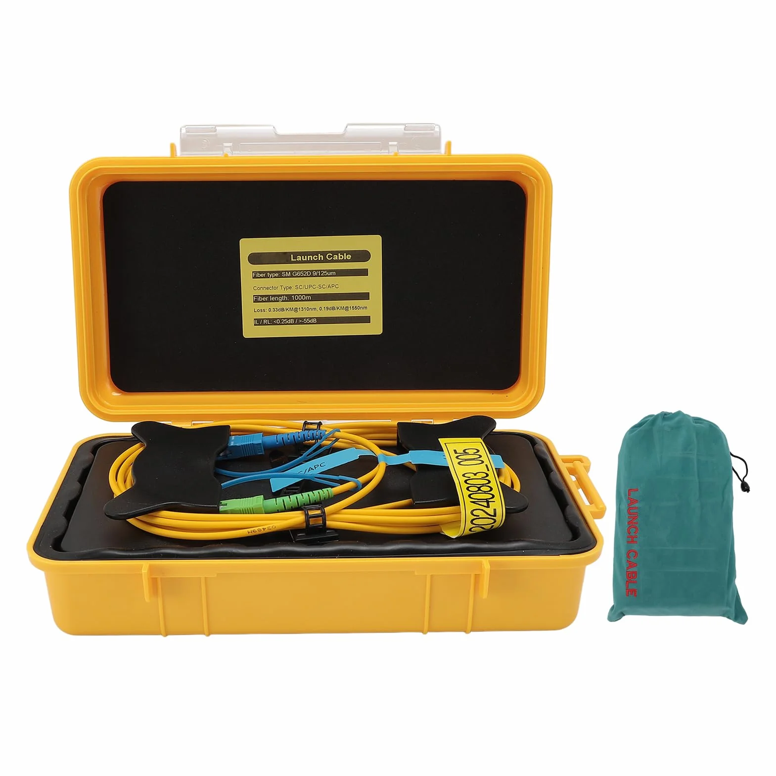 Światłowód OTDR Launch Cable Box, SM G652D SC UPC 9/125um 1000m Światłowodowy Kabel Transmisyjny Złącze światłowodowe Eliminator Martwej Strefy Skrzynka światłowodowa dla Sieci
