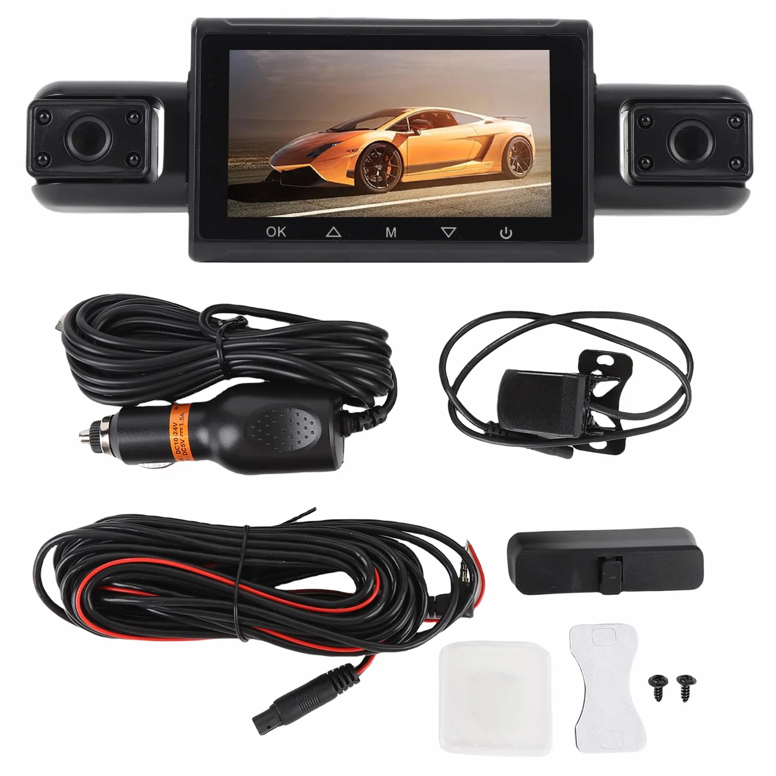LICAEVEY 2K HD Dash Kamera Przednia Tylna Tylna Tylna część, w Lewym Prawym Kątu, 3 -calowy Ekran, Kamera Deski Rozdzielczej Wi -Fi z kartą Pamięci 64 GB dla Samochodów
