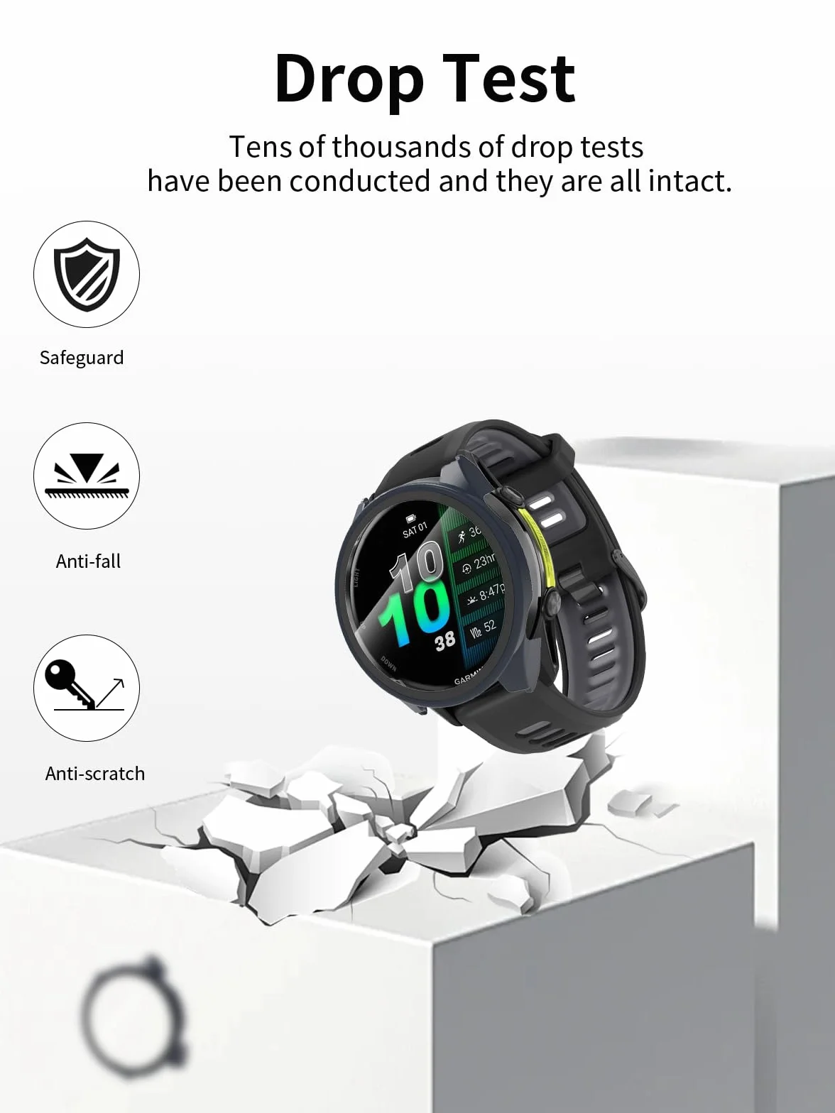 1 opakowanie, etui ochronne na wyświetlacz do Garmin Forerunner 970 - zintegrowane wzornictwo zapewniające najlepszą ochronę smartwatcha, niebieskie