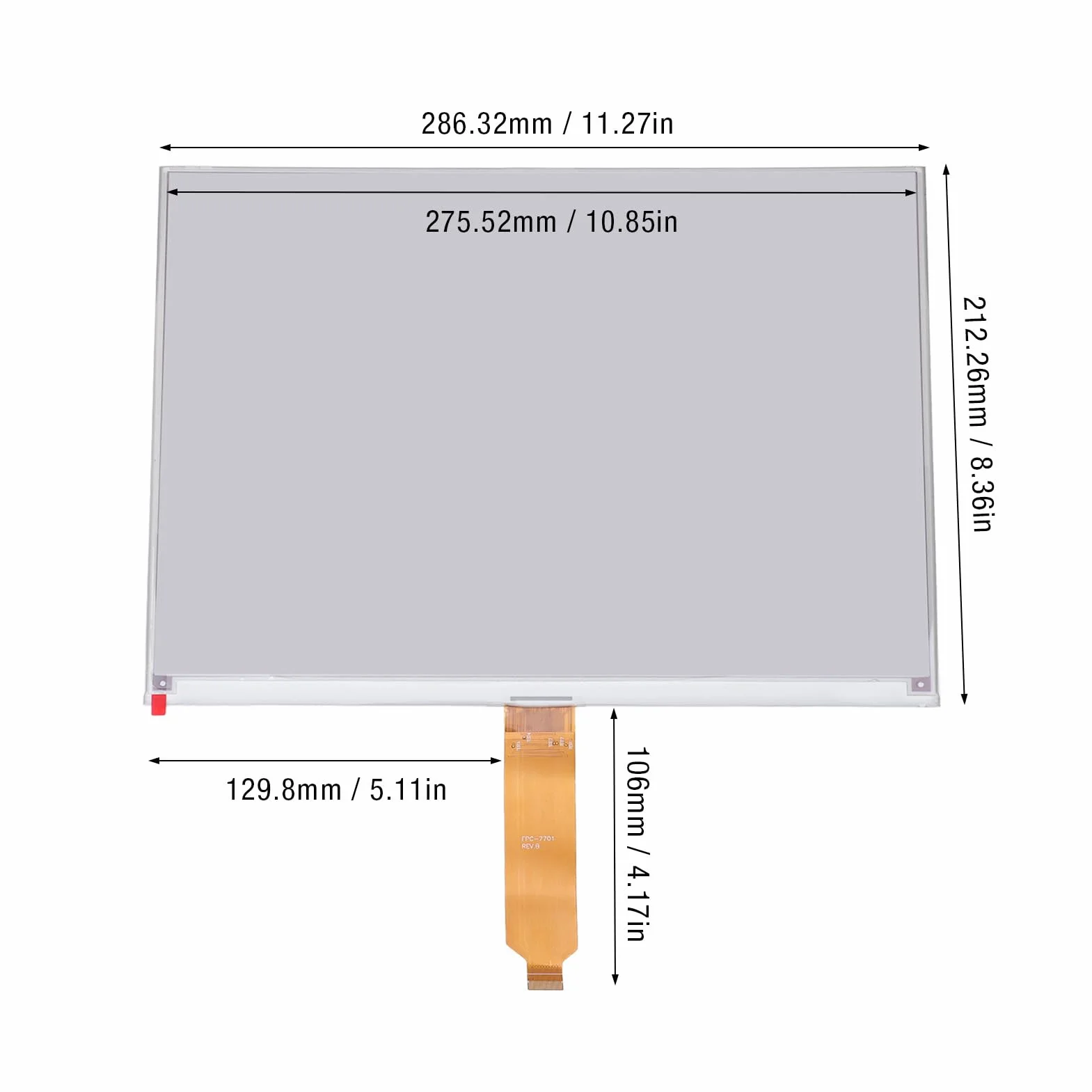 13,3-calowy Wyświetlacz E Ink Raw, Szeroki Kąt Widzenia Wyświetlacz E Paper Zgodny z Raspi 5 4B 3B+ B B+ A+ Zero Zero W WH Zero 2W