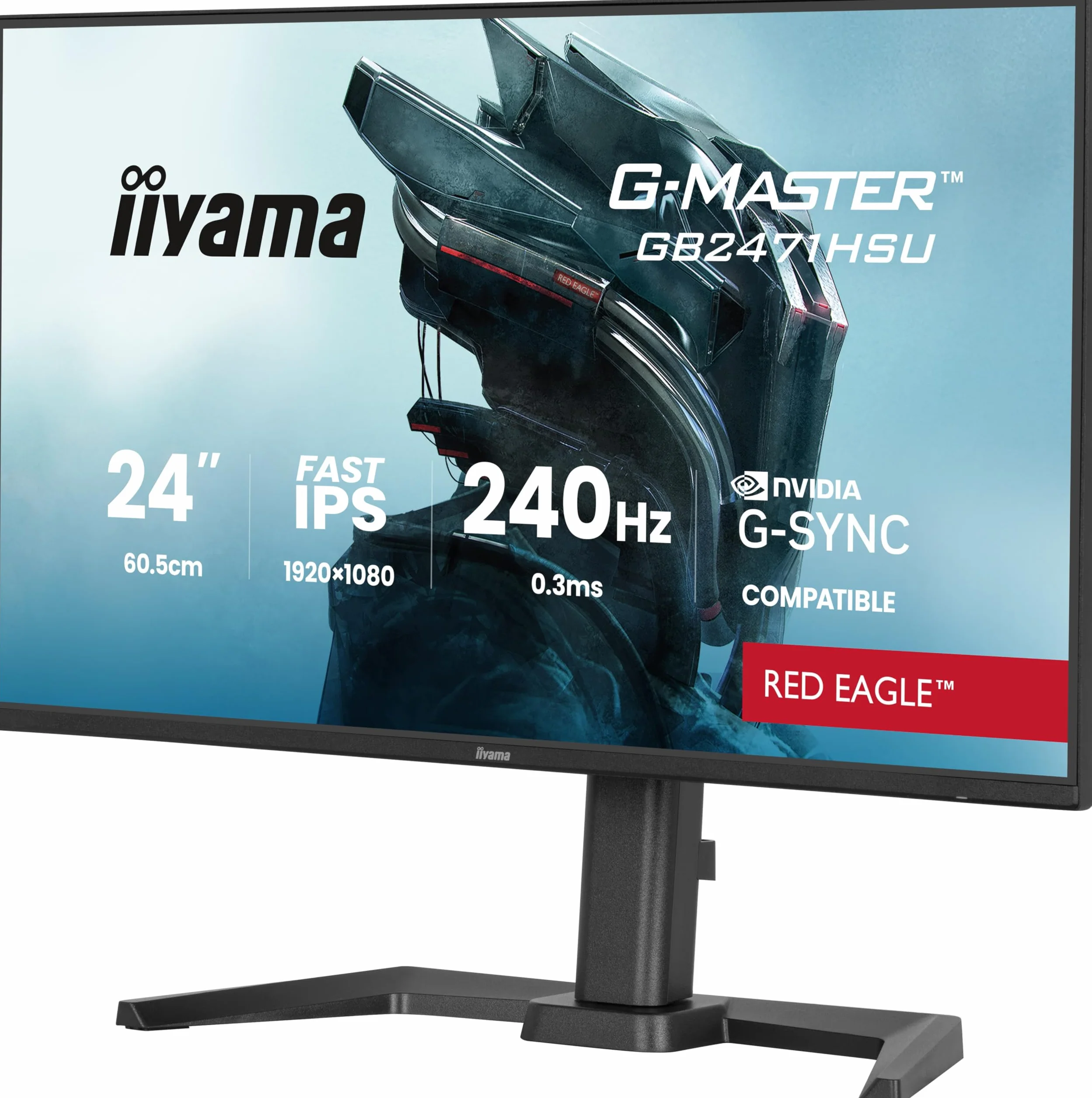 iiyama GB2471HSU-B1-23,8" IPS, 1920 x 1080/240 Hz, 2H1DP, USB-hub, HAS