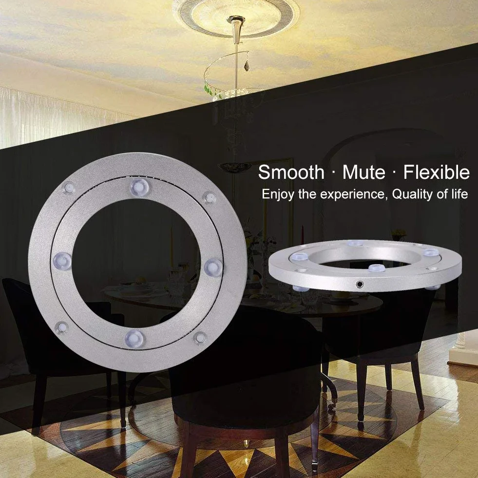 Yosoo Heavy Duty Aluminium Legierung Rotierende Lager Turntable Runde Speisetisch Smooth Swivel Plate (Abmessung : 8inch)