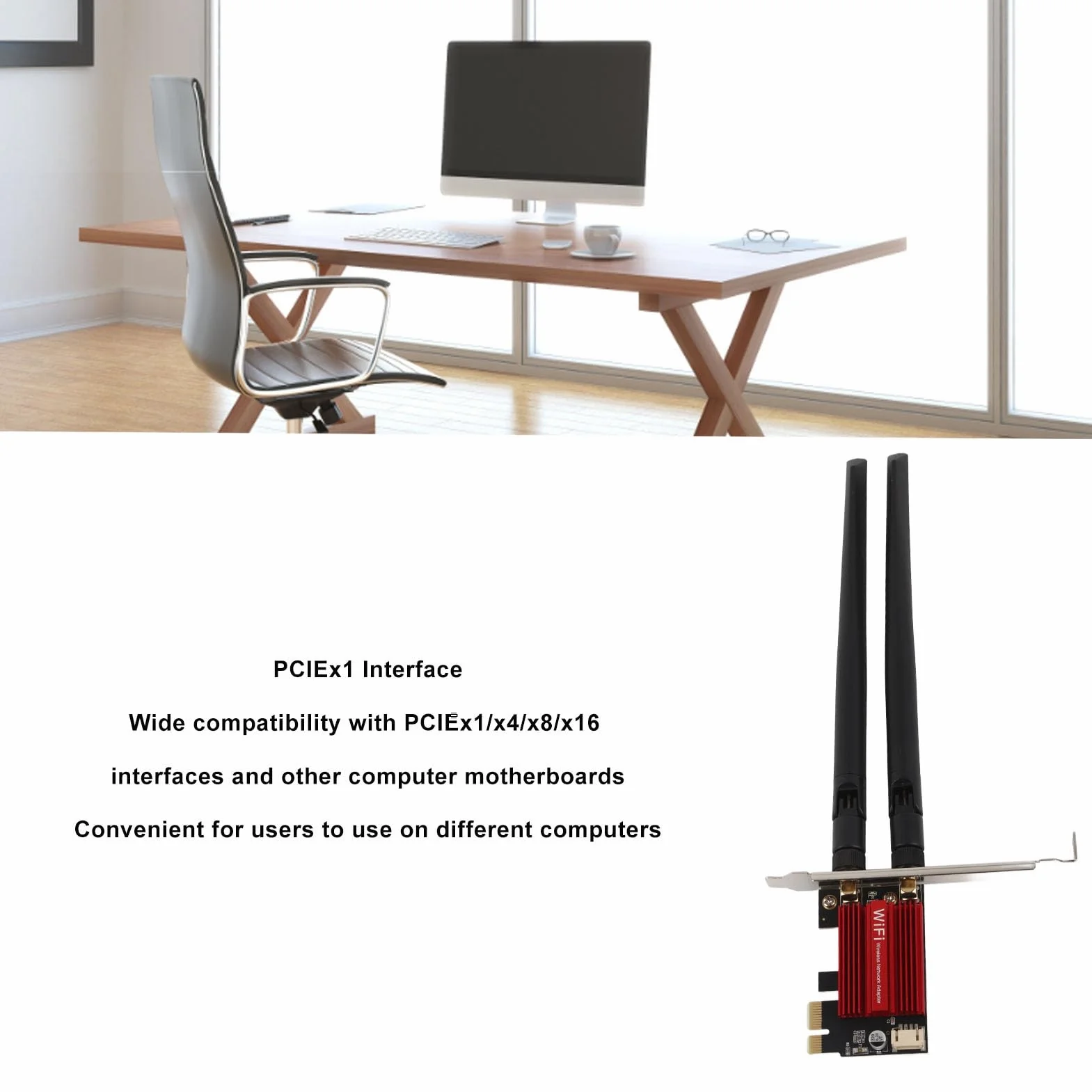 Bezprzewodowa Karta Sieciowa PCI-E Desktop PC, 1200 Mb/s 7260AC Pro 2.4G/5G Dwuzakresowa Karta Wi-Fi Bluetooth 4.0 dla Systemu 7/8/10/11.