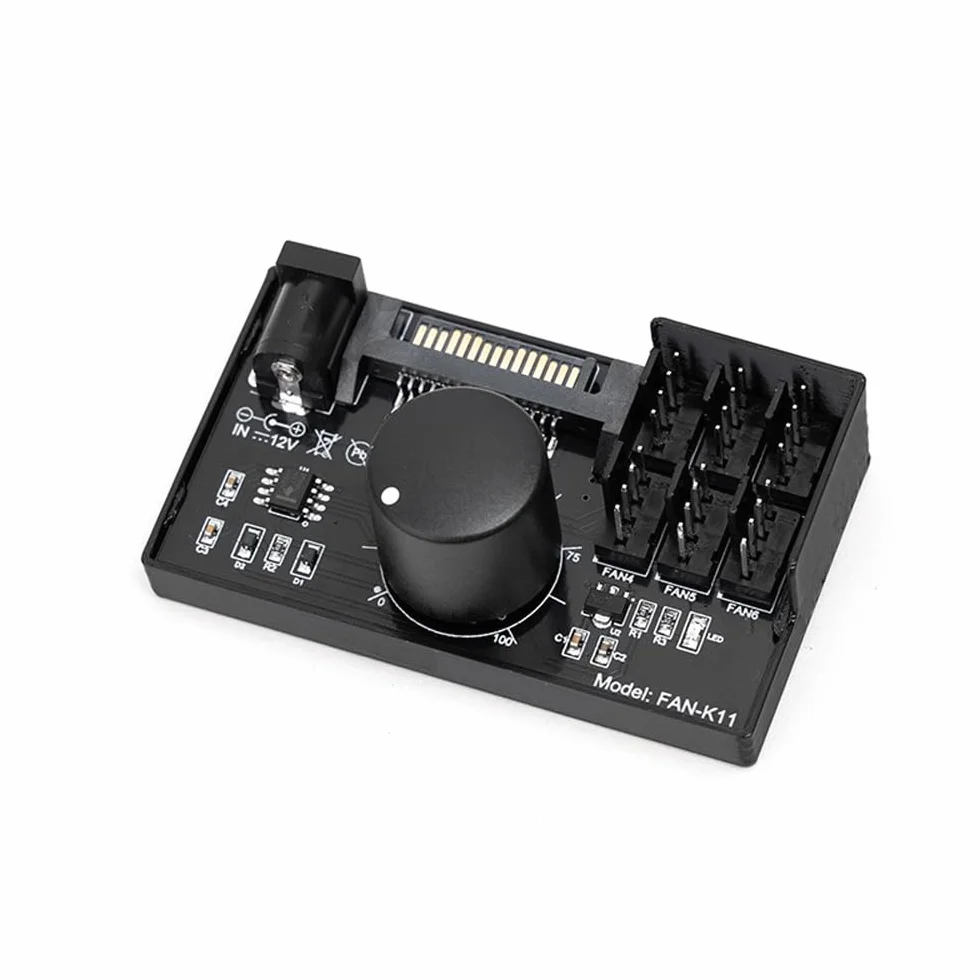 Sarini Regulator prędkości wentylatora 12 V PWM 4-stykowy Hub SATA