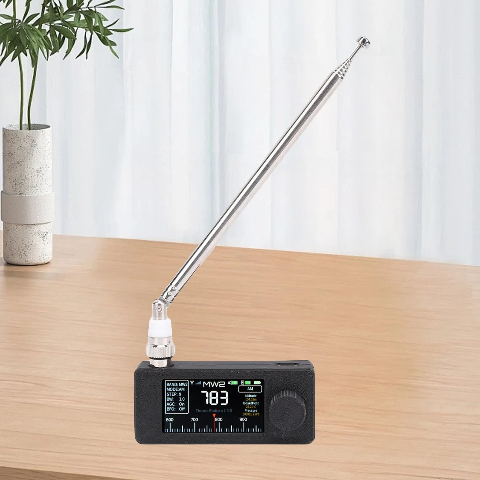 Bewinner SI4732 Przenośny Odbiornik Radiowy z Ekranem IPS 1,9 Cala, Pełne Pasmo AM FM LSB Obsługa USB, Antena Teleskopowa, 10H Bateria do Podróży, Awaryjna (BLACK)
