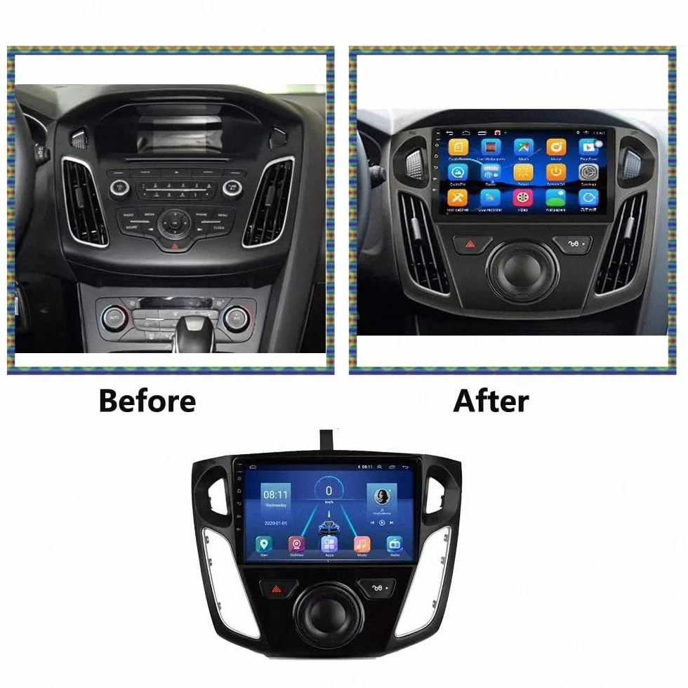Multimedia Radio dla Focus 3 MK 3 2012 2013 2014 2015 9 Inch Android 15 Touch Screen Fm Bluetooth Fm Gps For, 4 Core 2G+64G