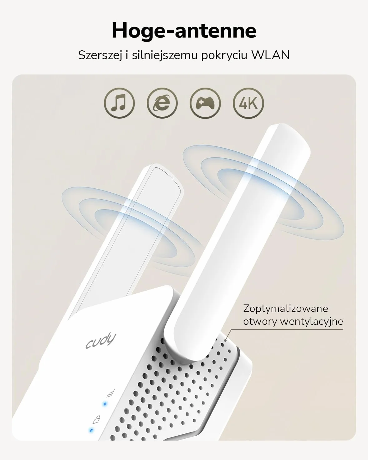 Cudy RE1500 AX1500 WiFi 6 Range Extender dwuzakresowy 2,4G 5G bezprzewodowy wzmacniacz z obsługą siatki przycisk WPS 10/100 Mb/s port Ethernet działa z każdym routerem