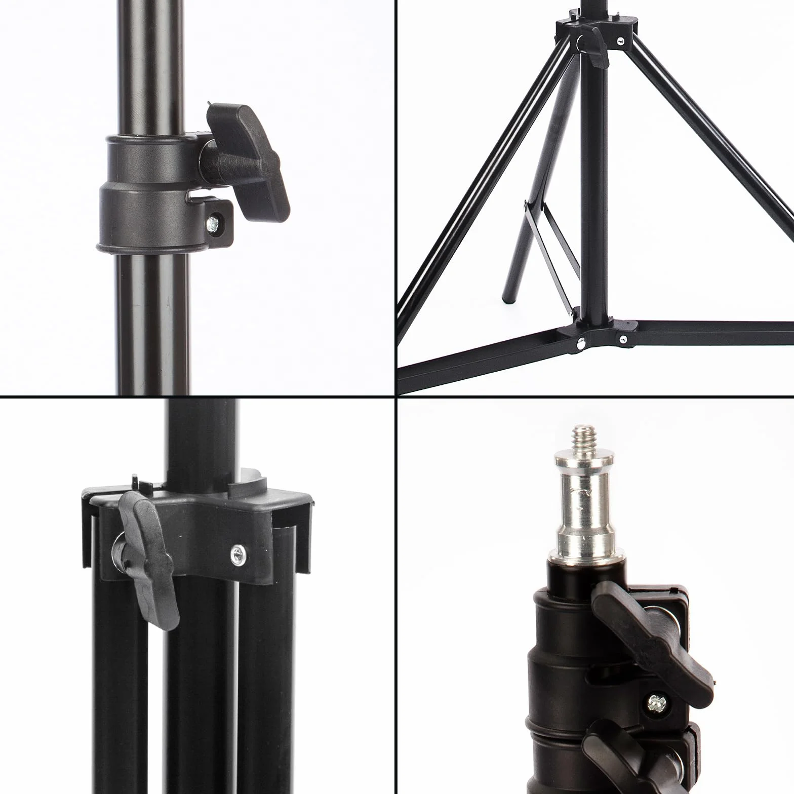 Stojak na oświetlenie fotograficzne 200 cm, aluminiowy statyw podróżny, regulowany, lekki studio ze śrubą 1/10.2 cm, obciążenie 3 kg, do oświetlenia pierścieniowego, softboxa, podcastu,