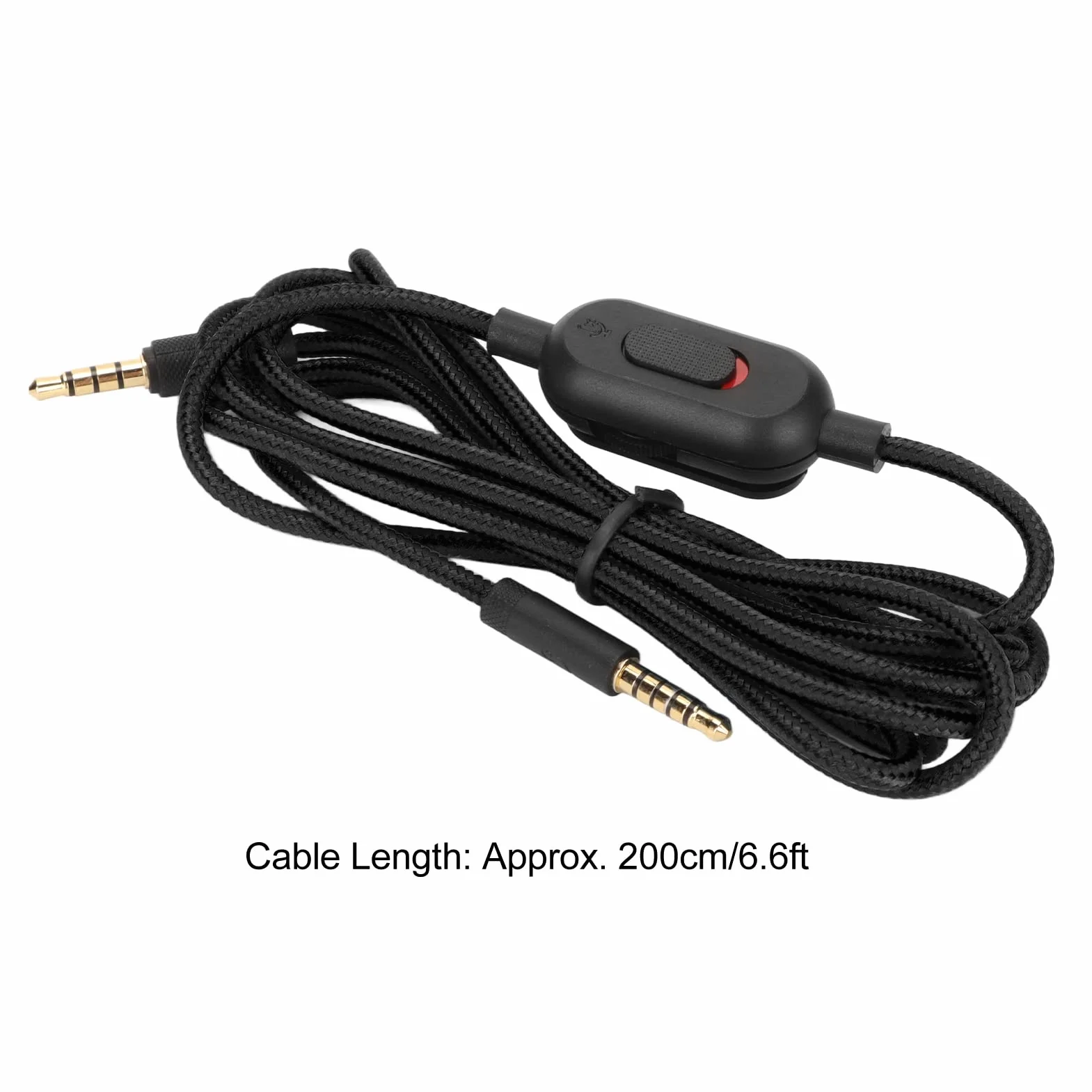Ejoyous Kabel do słuchawek zamiennych do zestawu słuchawkowego, tkany kabel do słuchawek z regulacją głośności i wyłącznikiem wyciszającym do G Pro G Pro X G433 (czarny)
