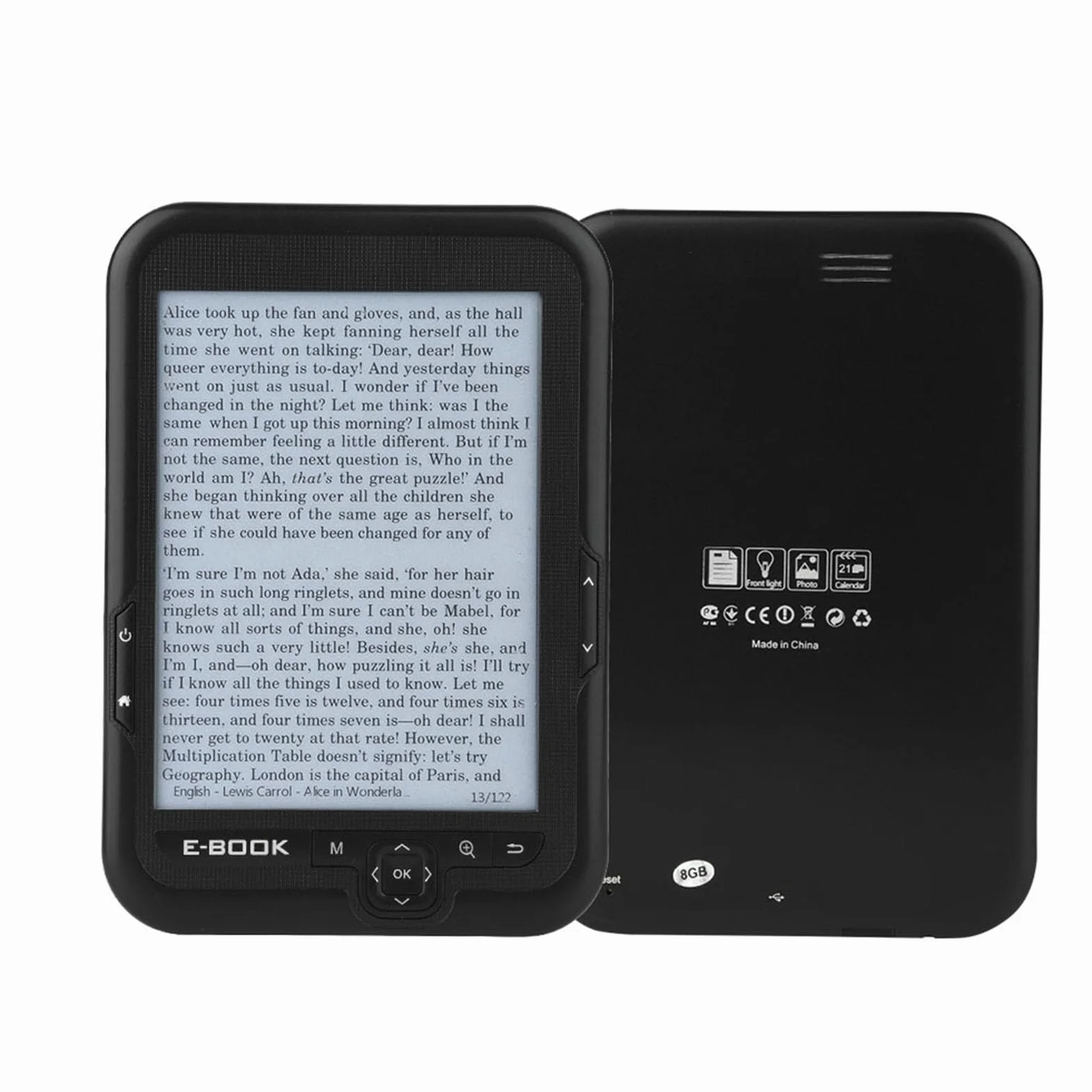 Ebook Reader 16 GB, E-E-Tink 6-calowy Ereader z 16 Poziomami Szarych i Wyświetlaczem Rozdzielczości 300dpi, Czarny, 4G, Czarny, Szary, 8g, 16G (8G)