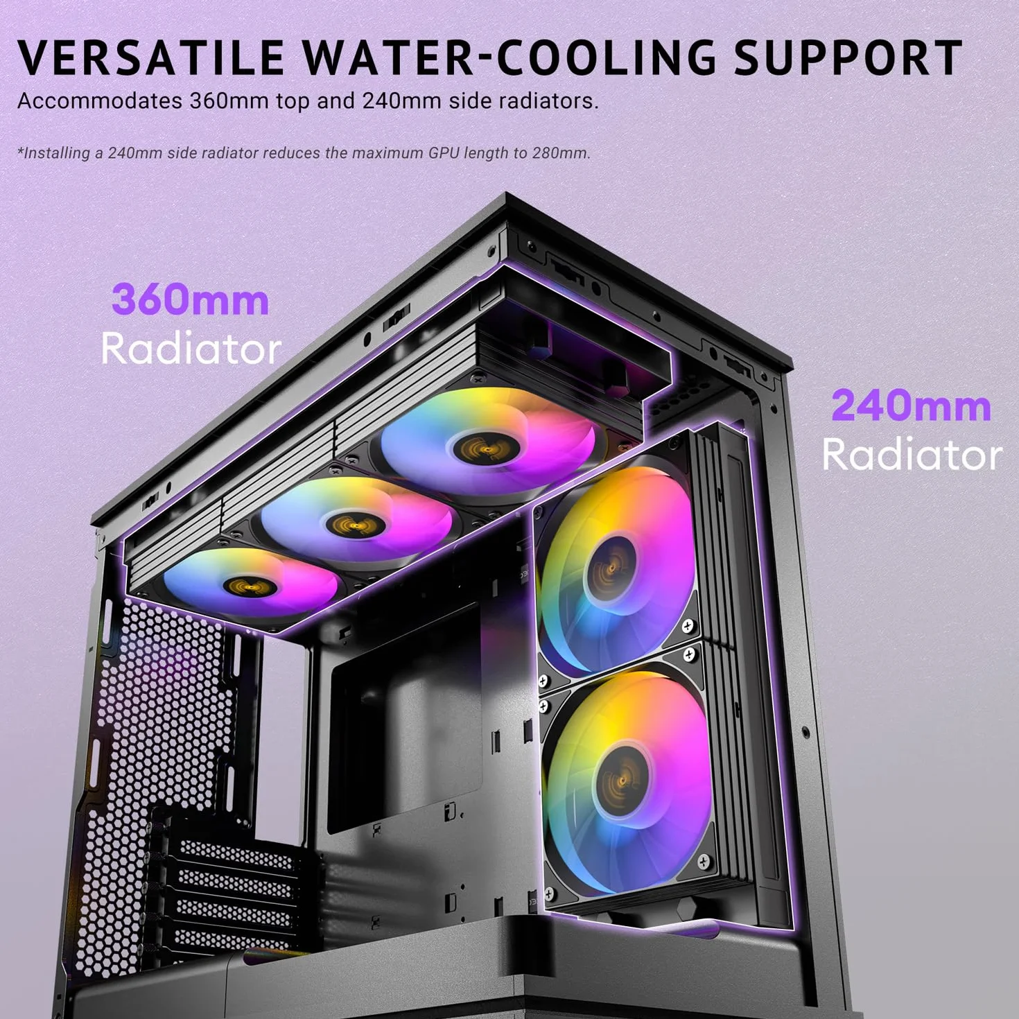 Antec C2M ARGB, kompaktowa obudowa MicroATX, panoramiczne szkło hartowane, wysoki przepływ powietrza, 3 wentylatory PWM ARGB w zestawie, obsługa chłodnicy 360 mm i procesor graficzny 415 mm, typ C 10