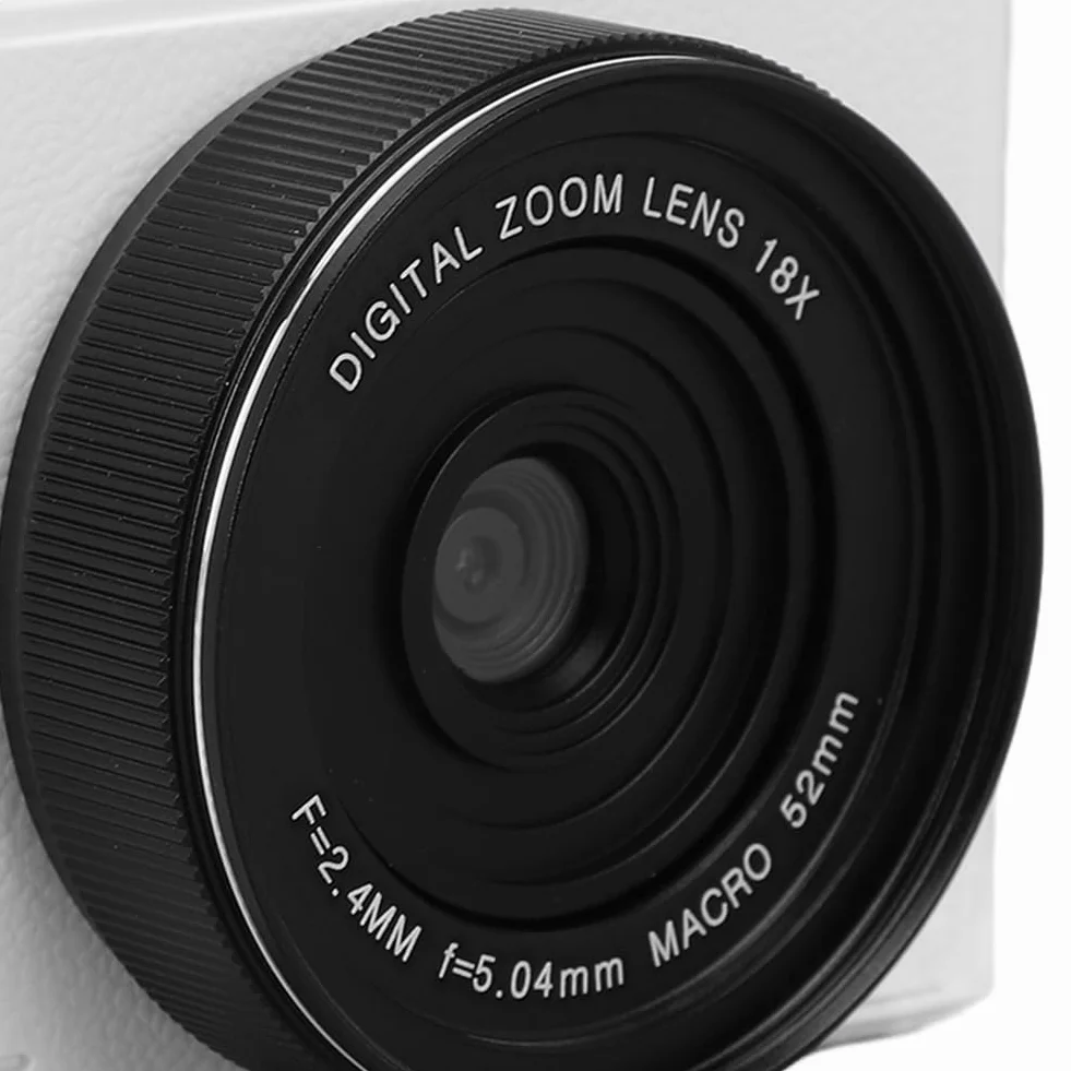 Malloy Aparat cyfrowy w stylu retro 64 MP, stabilizacja, funkcja pauzy wideo, 3-calowy ekran IPS, aparat cyfrowy do vlogowania, biały
