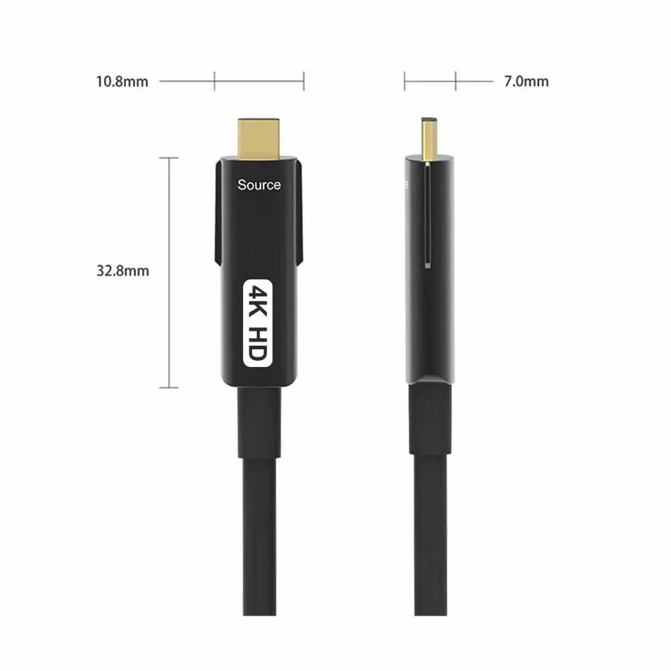 YIWENTEC Kabel światłowodowy HDMI 4k@60Hz HDCP2.2 4:4:4 wysoka prędkość 18 Gb/s HDR 3D 4K2K HDMI optyczny kabel światłowodowy z micro HDMI typu pull (20 m, 4K)